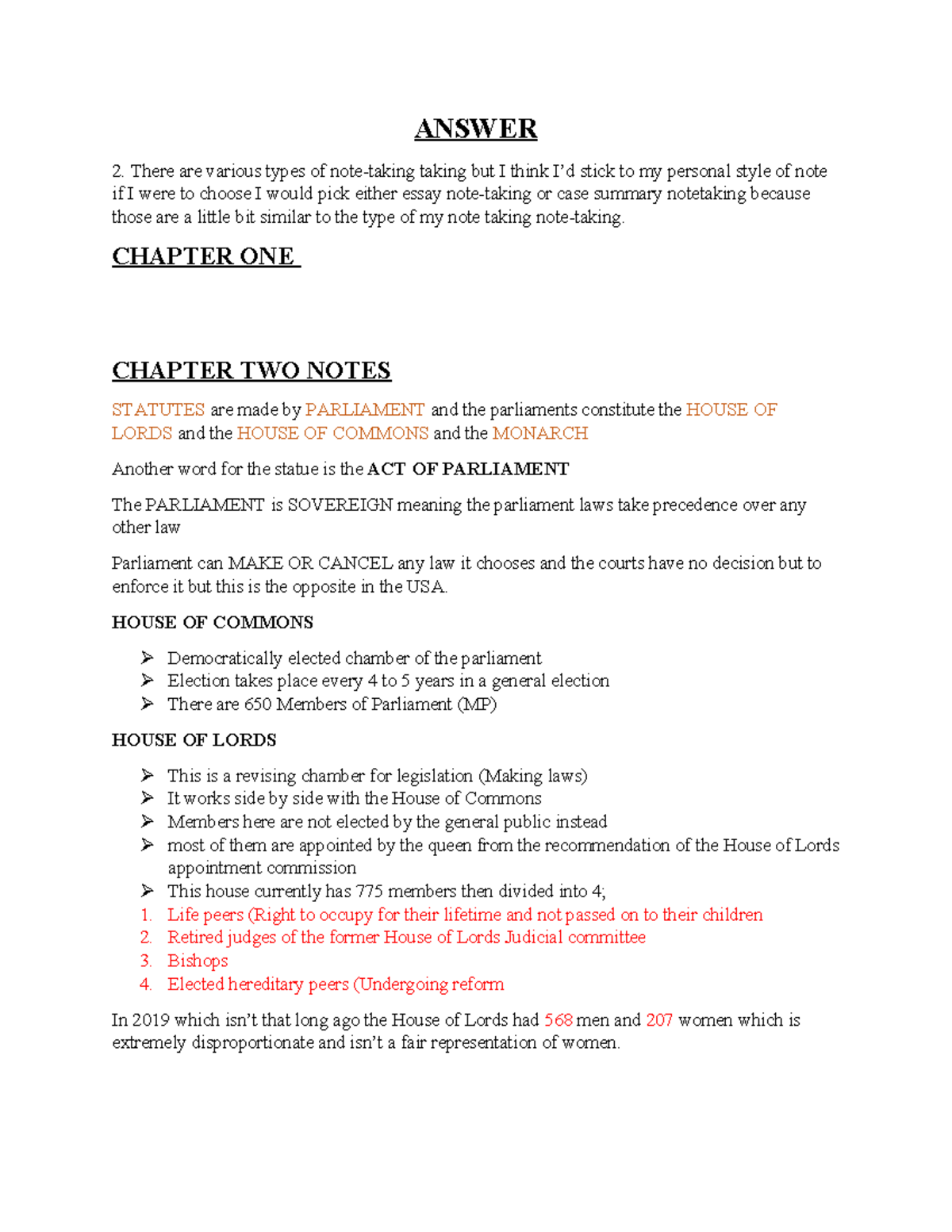 Foundations of LAW Seminar Notes - ANSWER There are various types of ...