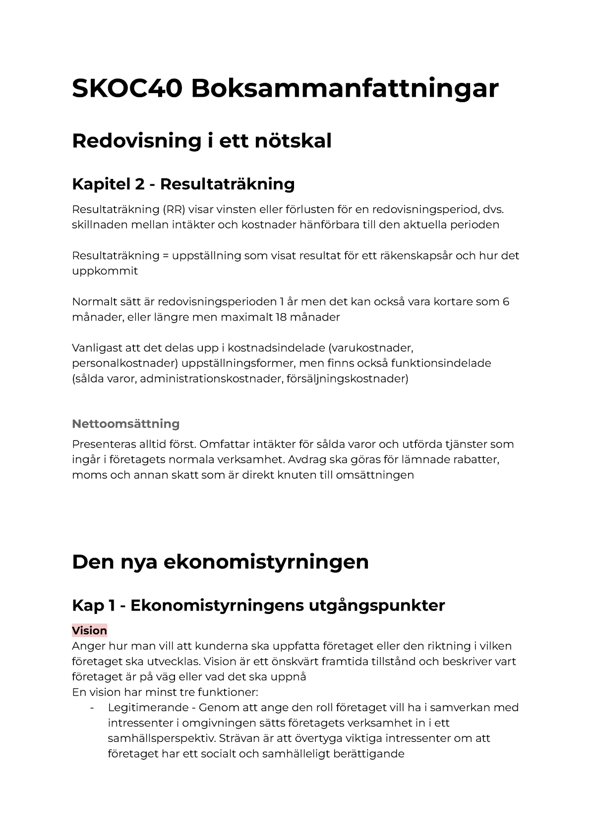 SKOC40 Boksammanfattningar - SKOC40 Boksammanfattningar Redovisning I ...