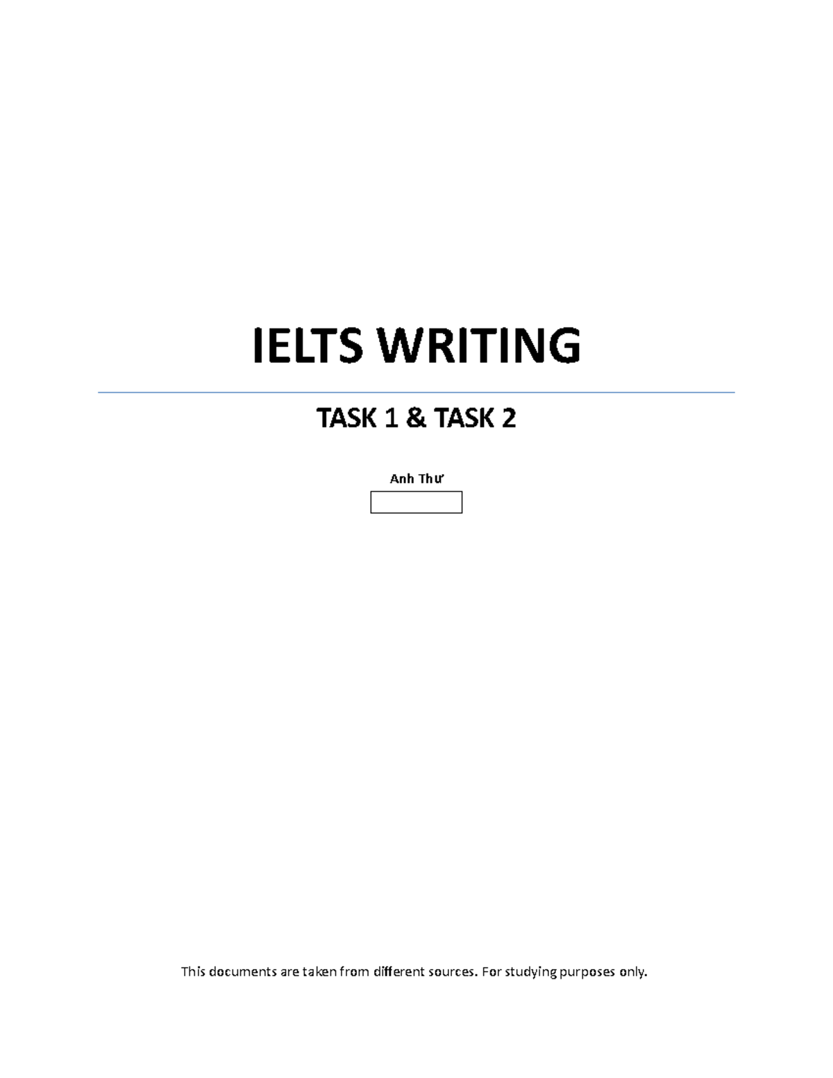 Ielts Writing - Ielts training - IELTS WRITING TASK 1 & TASK 2 Anh Thư ...