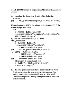 Structure - homework - MTLE-2100 Structure of Engineering Materials ...