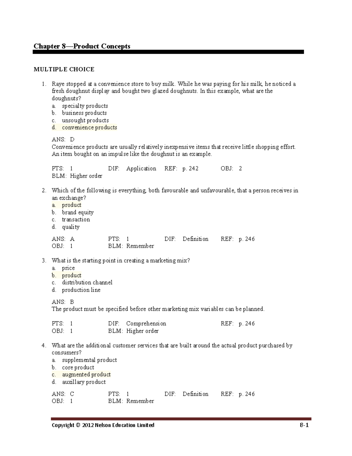 marketing case study exam