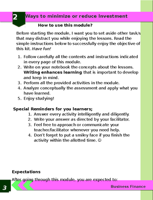 Business Finance Quarter 4 Module 2 - How To Use This Module? Before ...