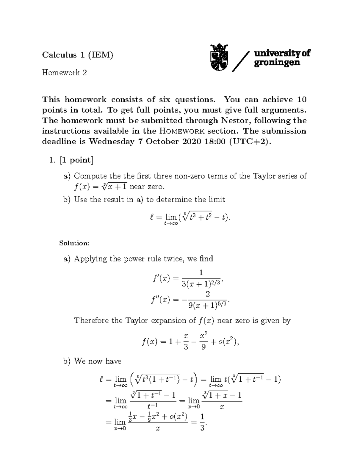 calculus 2 homework problems