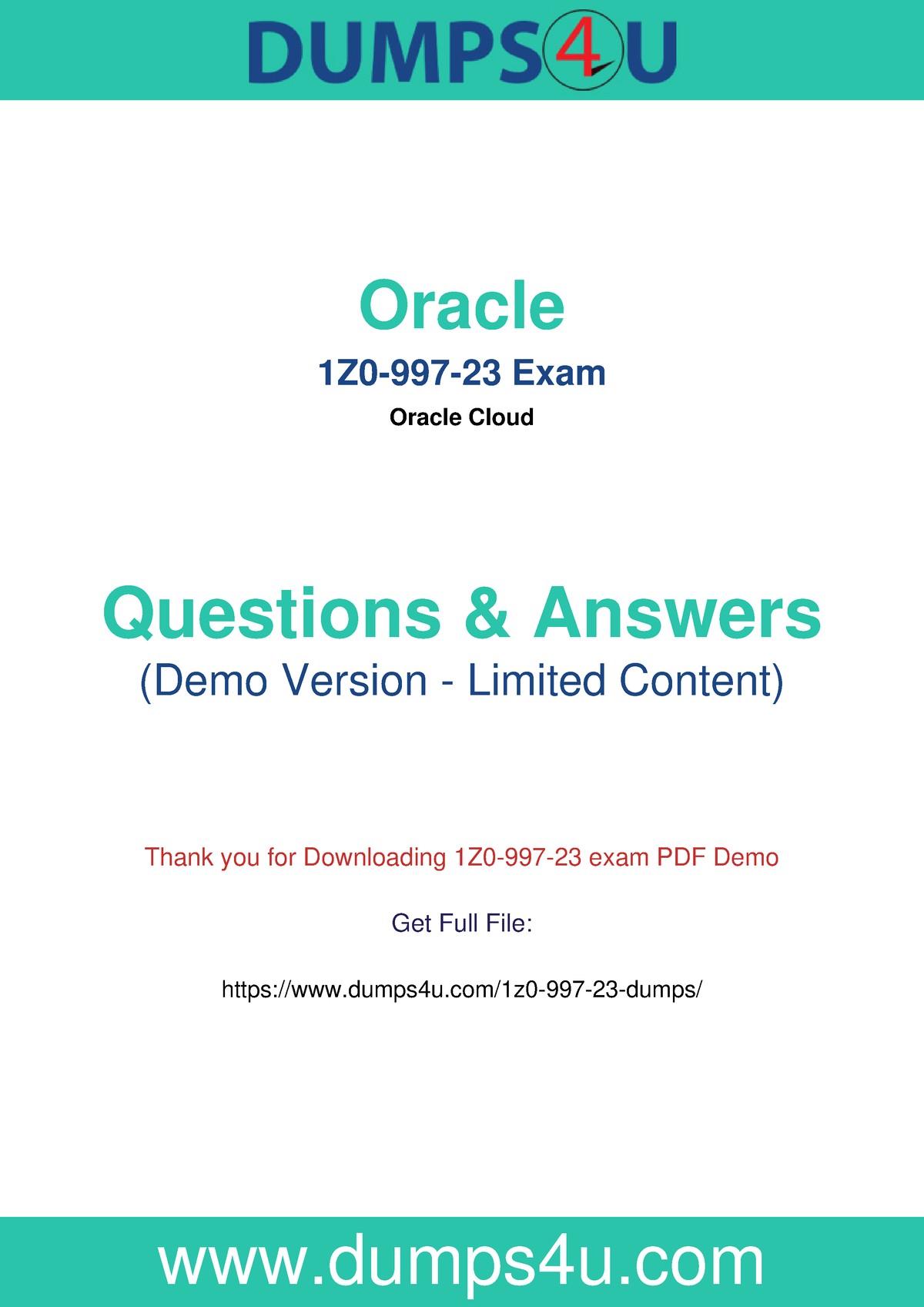 100% Money Back Guarantee In Oracle 1Z0-997-23 Dumps - Oracle 1Z0-997 ...