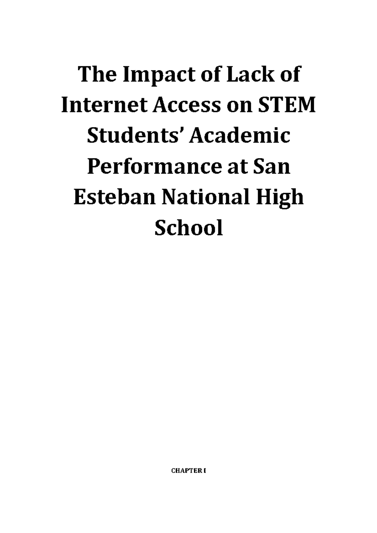 research question about lack of internet connection