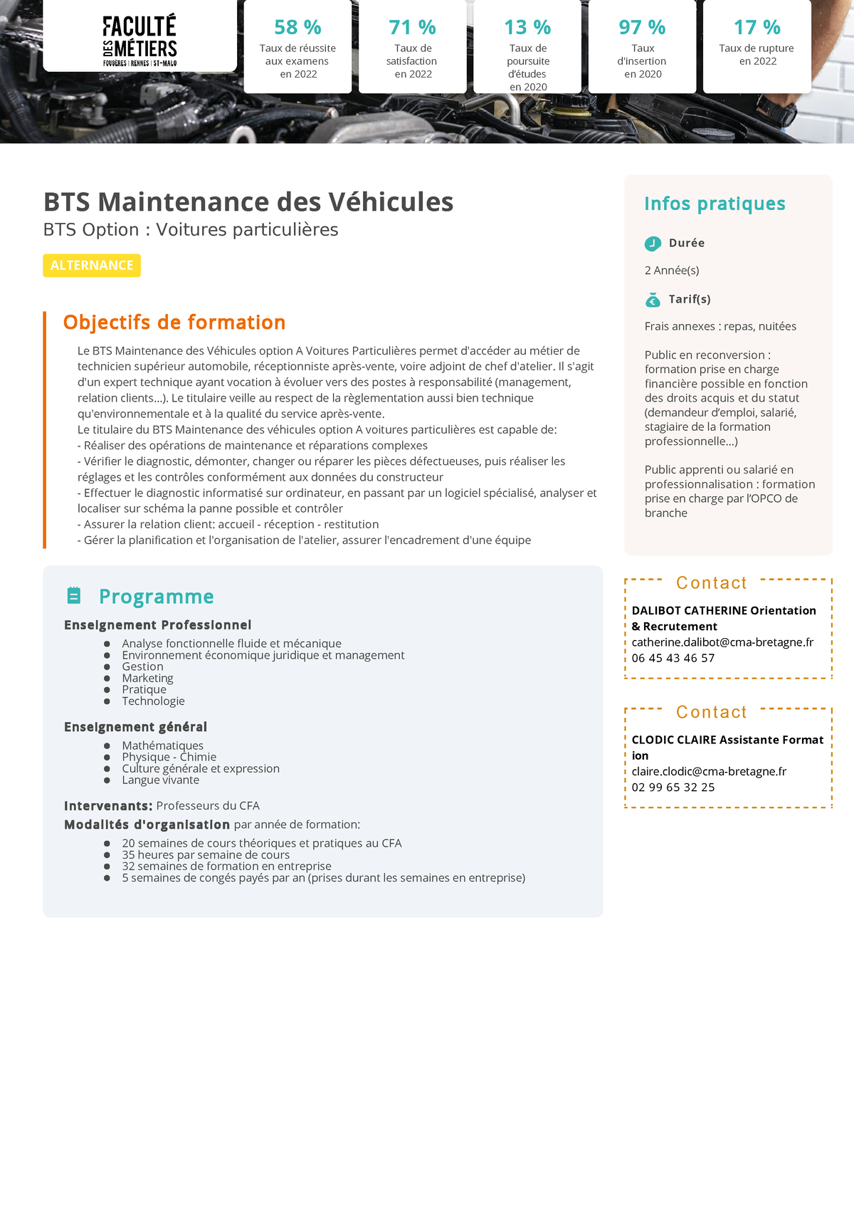 BTS Maintenance Des Véhicules - Génie Industriel Et Maintenance - Studocu