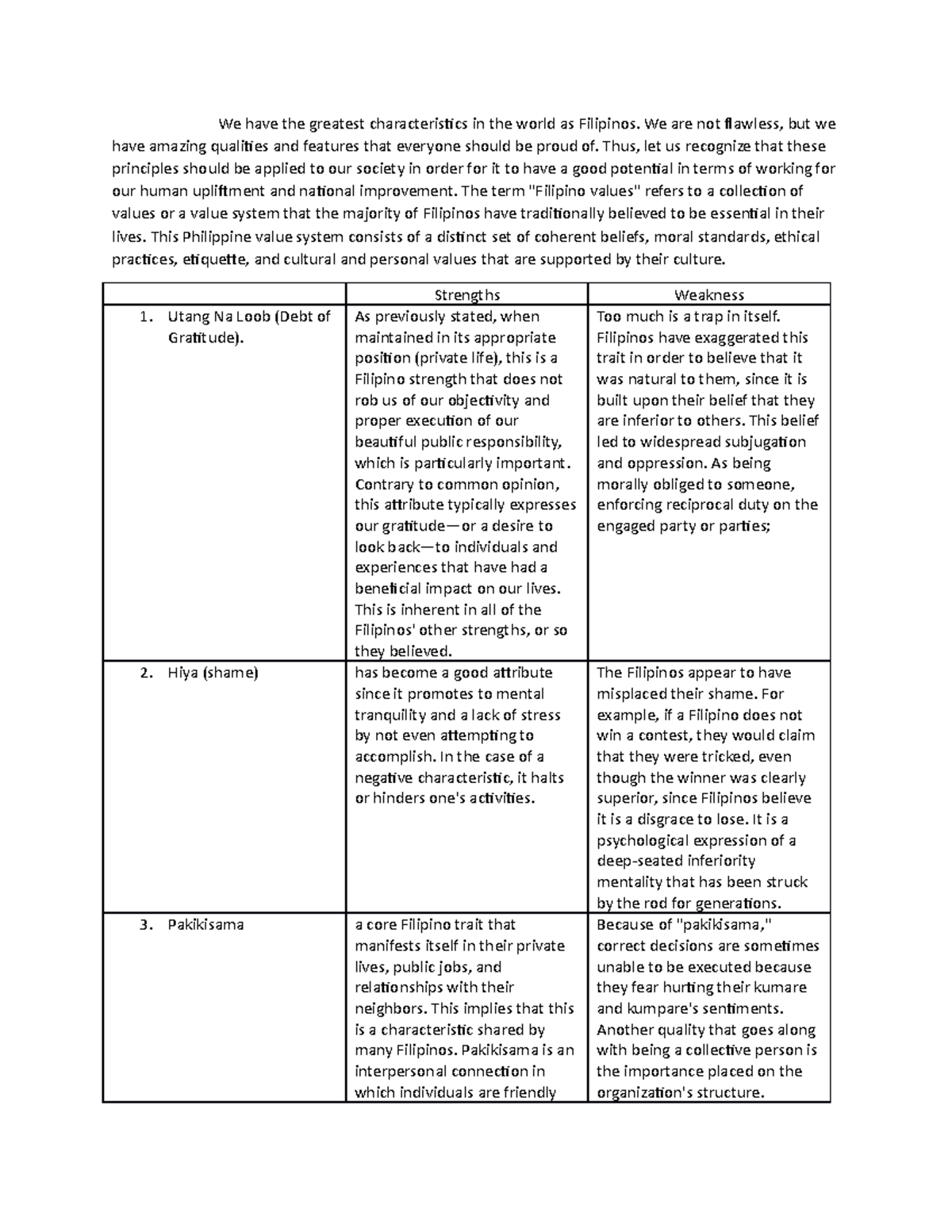 argumentative essay about filipino values