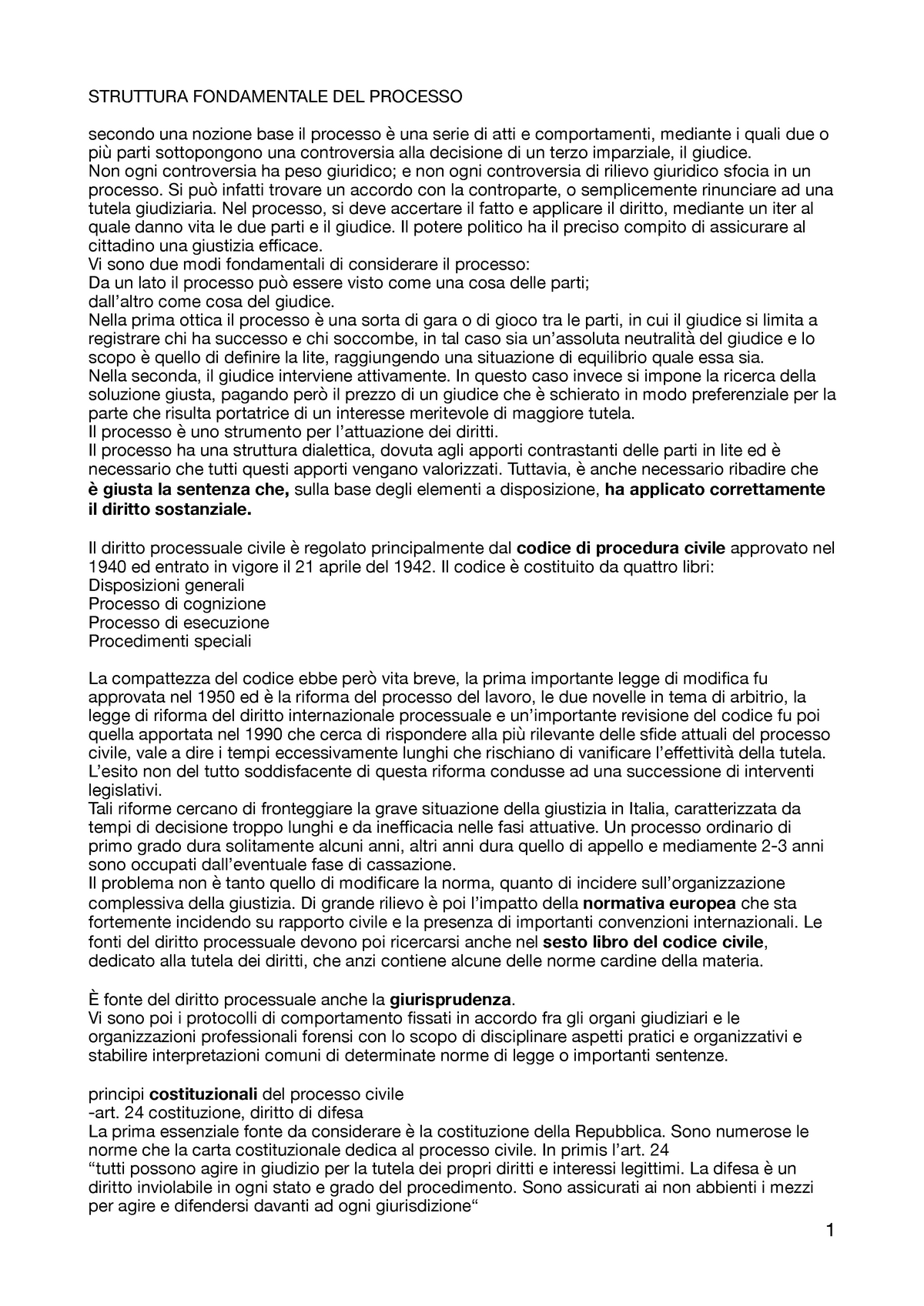 Riassunti Diritto Processuale Civile I, Biavati - STRUTTURA ...