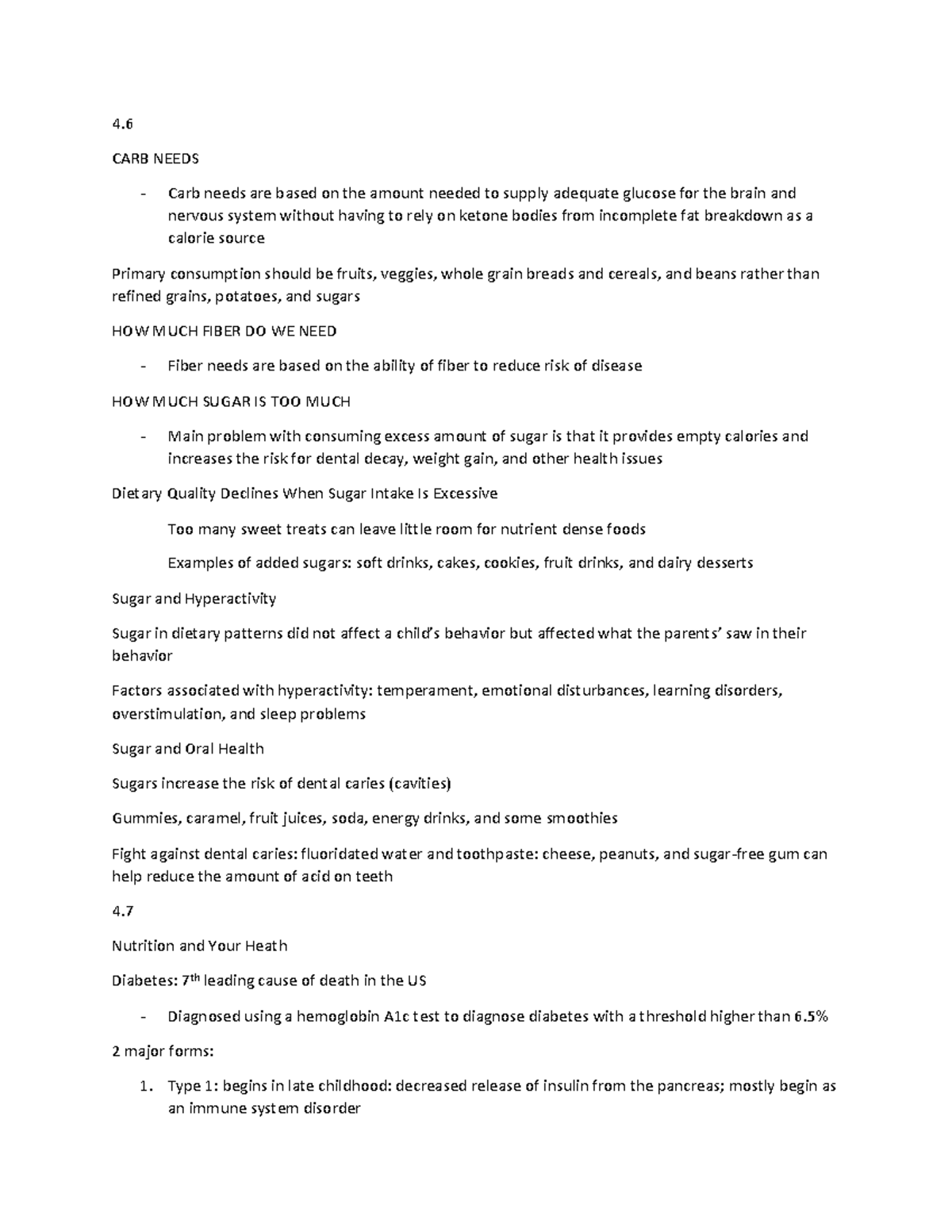 Chapter 4 Carbs pt 3 - 4. CARB NEEDS Carb needs are based on the amount ...