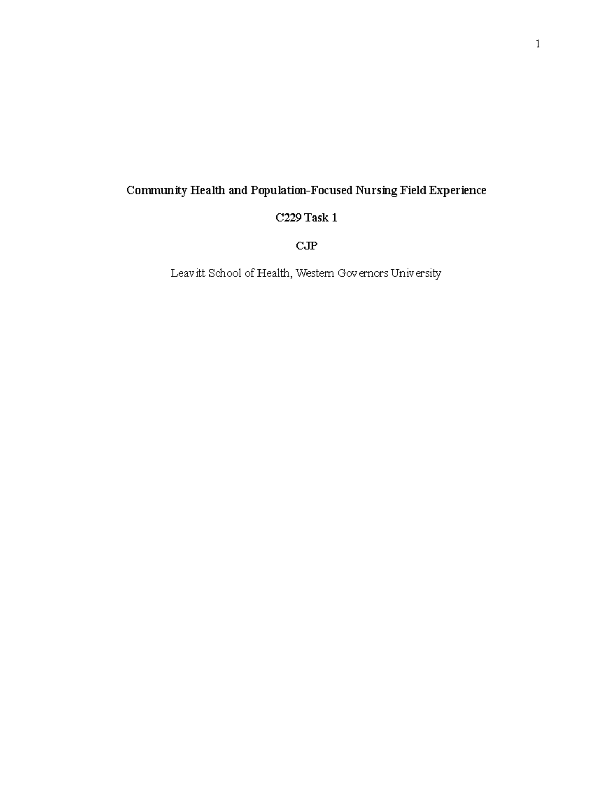 C229 V7 Final For Submission - Community Health And Population-Focused ...