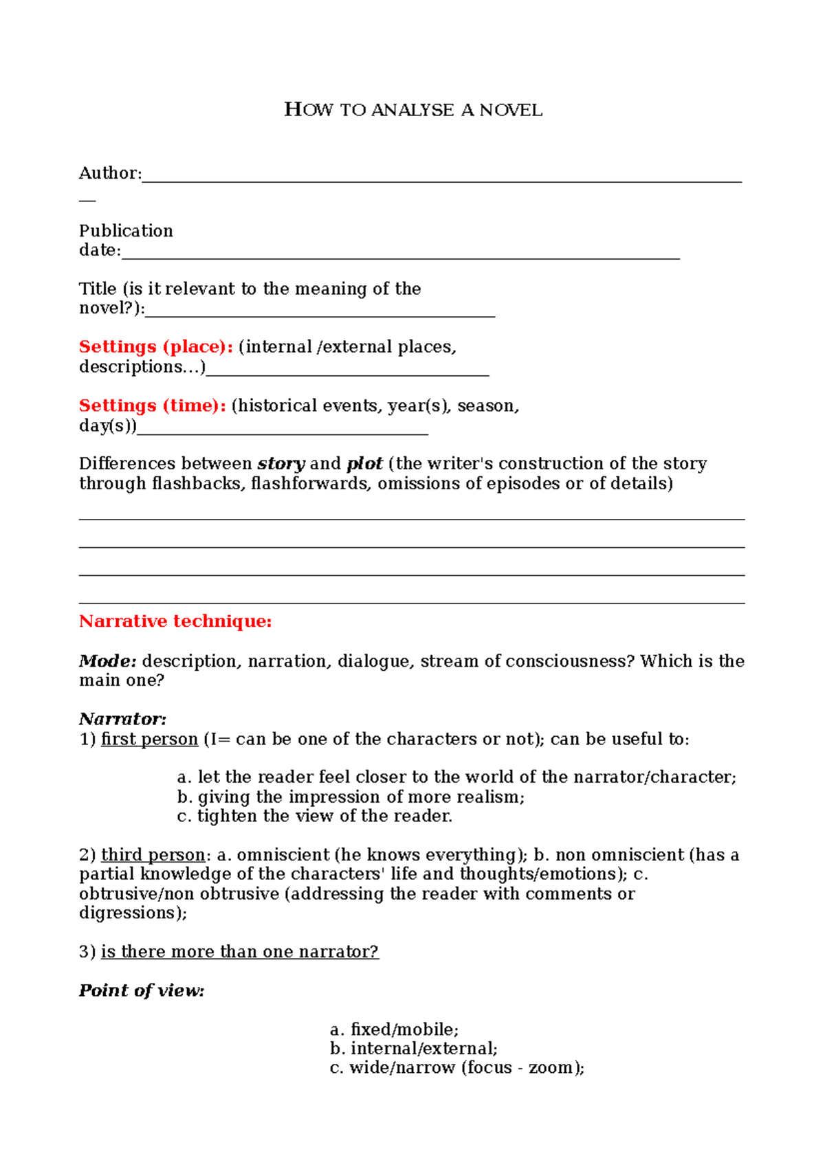 form-for-novel-analysis-how-to-analyse-a-novel-studocu