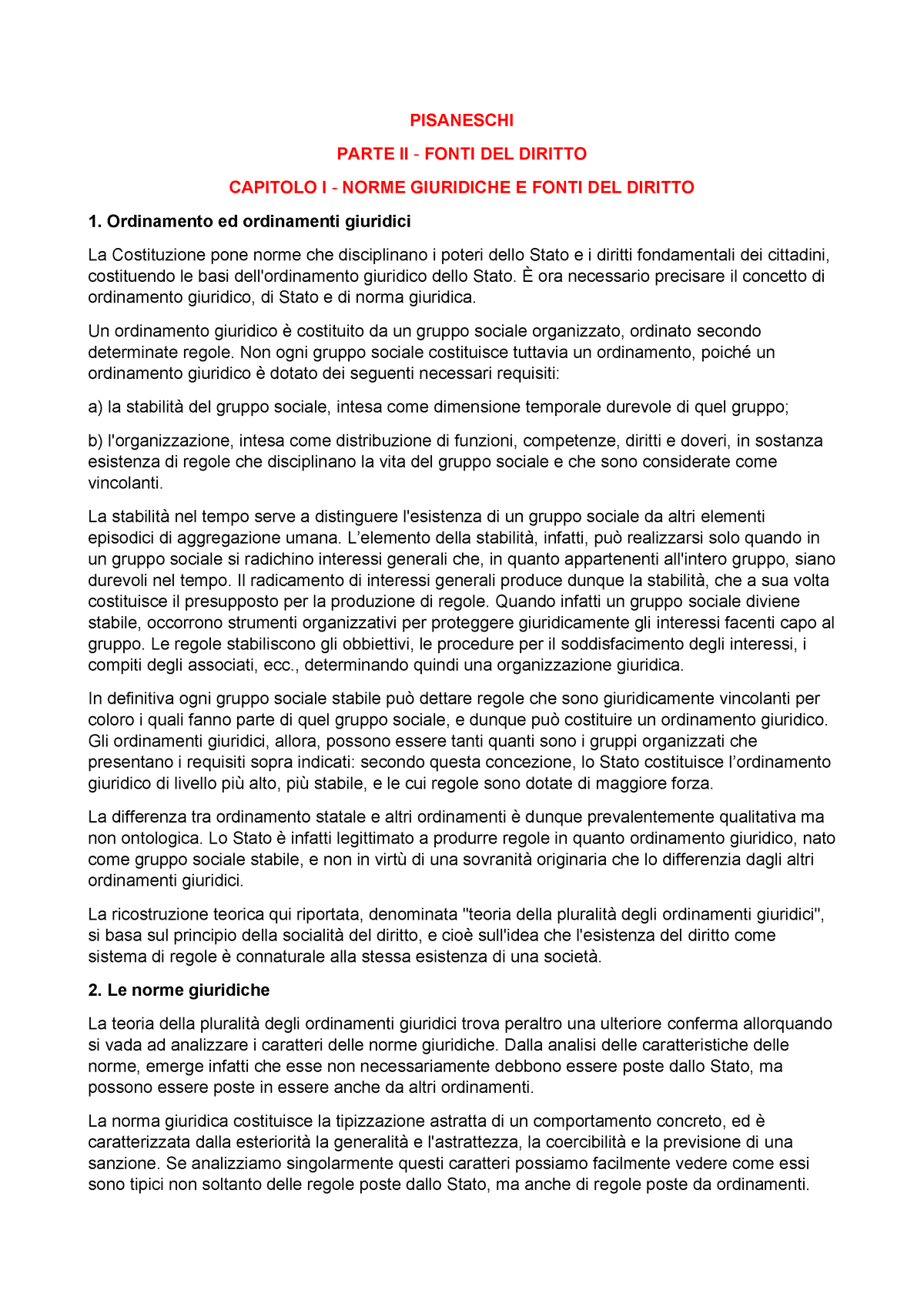 Riassunto Pisaneschi Parte 2 Cap. 1 - PISANESCHI PARTE II - FONTI DEL ...