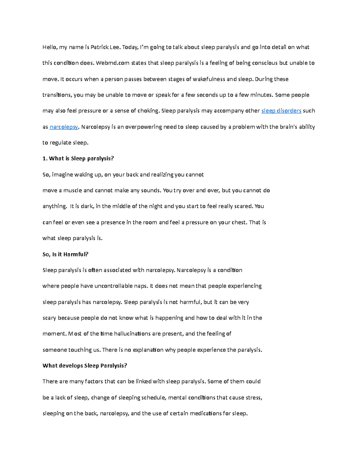 Informative Speech For Speech Comm 100 Studocu