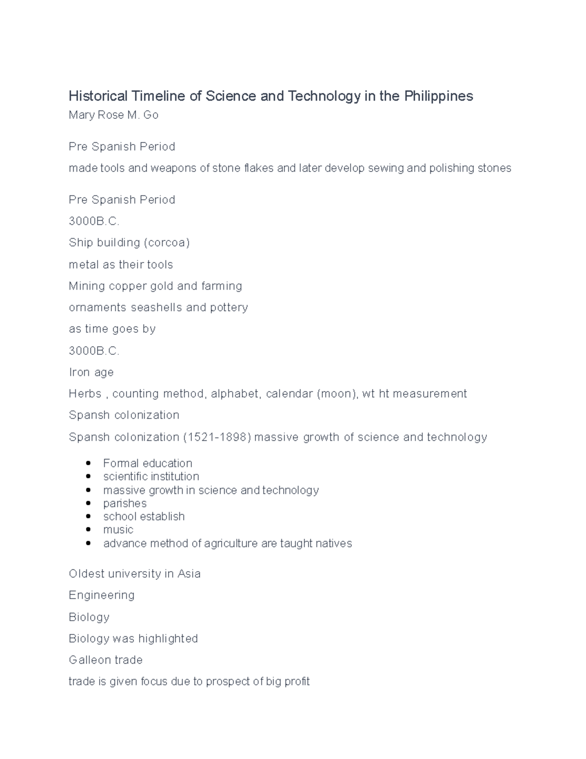 Historical Timeline of Science and Technology in the Philippines Go