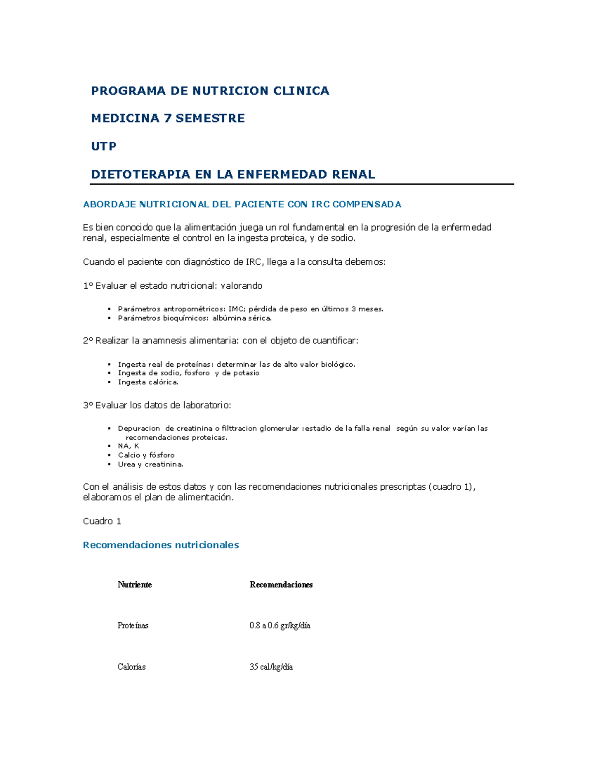 recomendaciones nutricionales en insuficiencia renal cronica