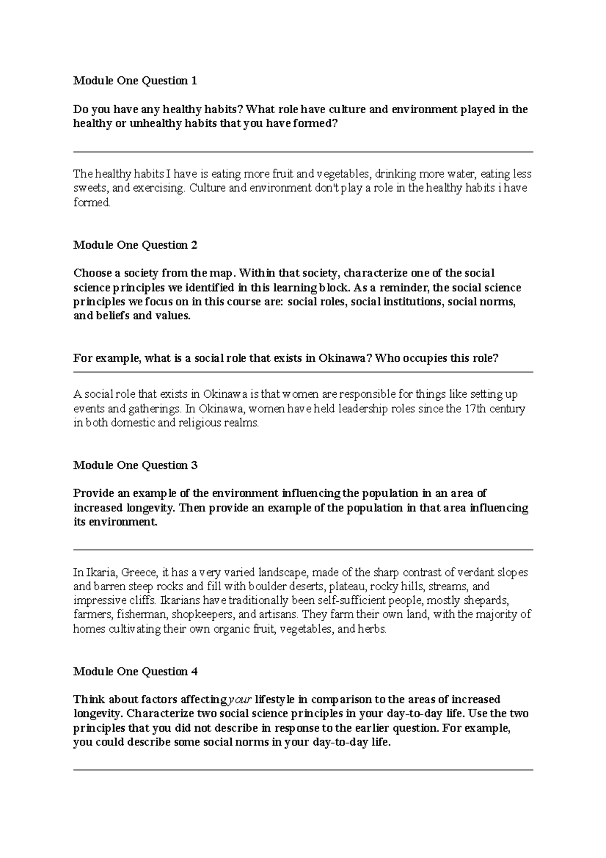 1-2 Module One Short Responses - Module One Question 1 Do you have any ...