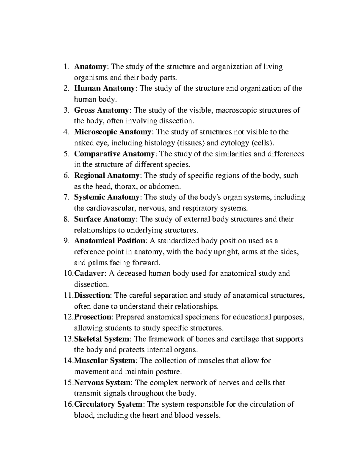 Anatomy Terms Quizletpitpoint Detail - g7yxf22