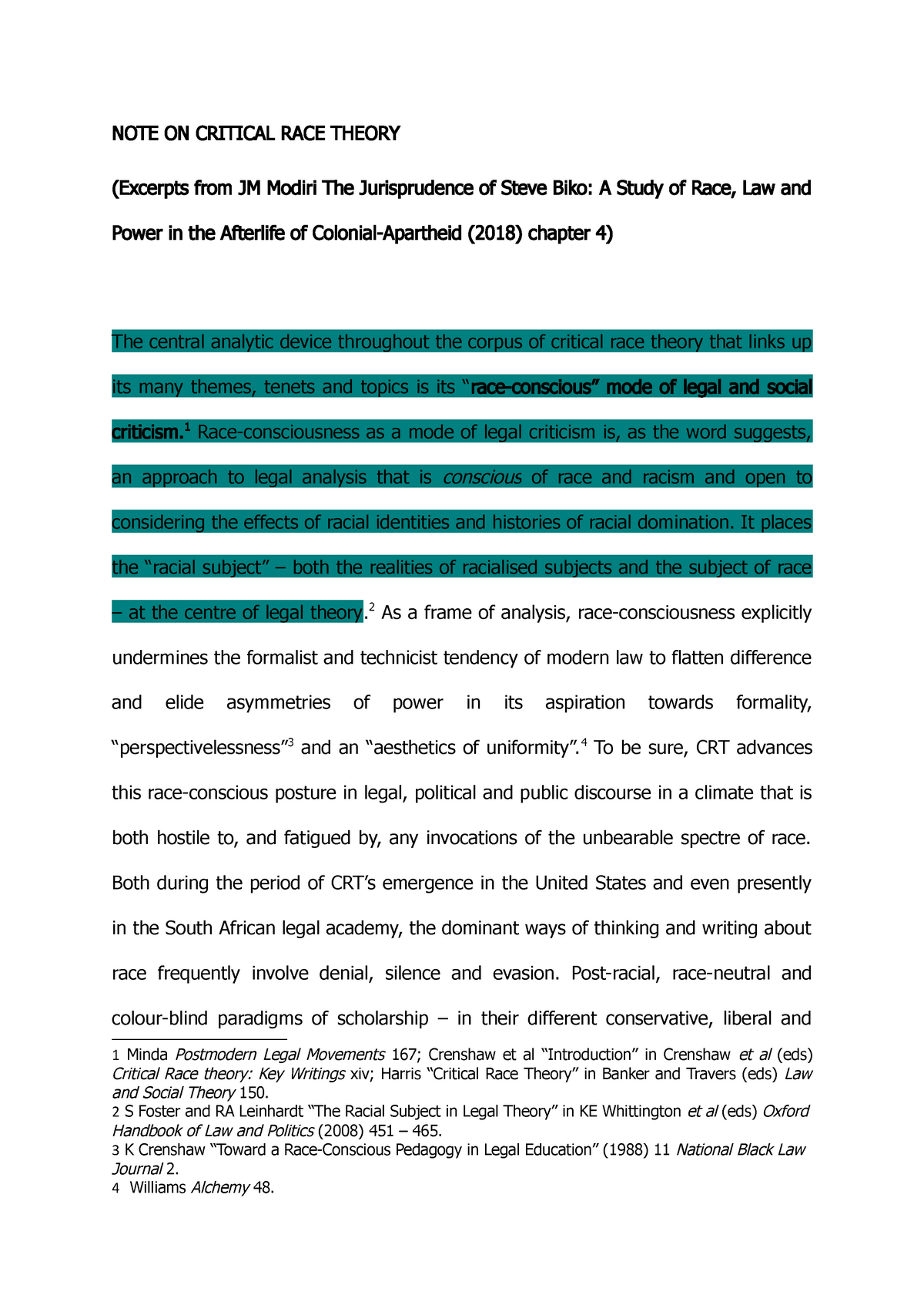 literature review of race theory