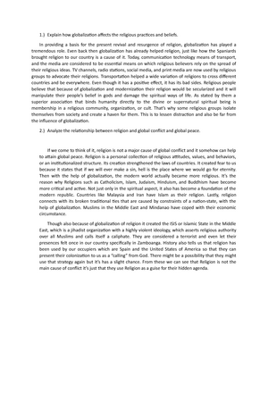 globalization and religion essay