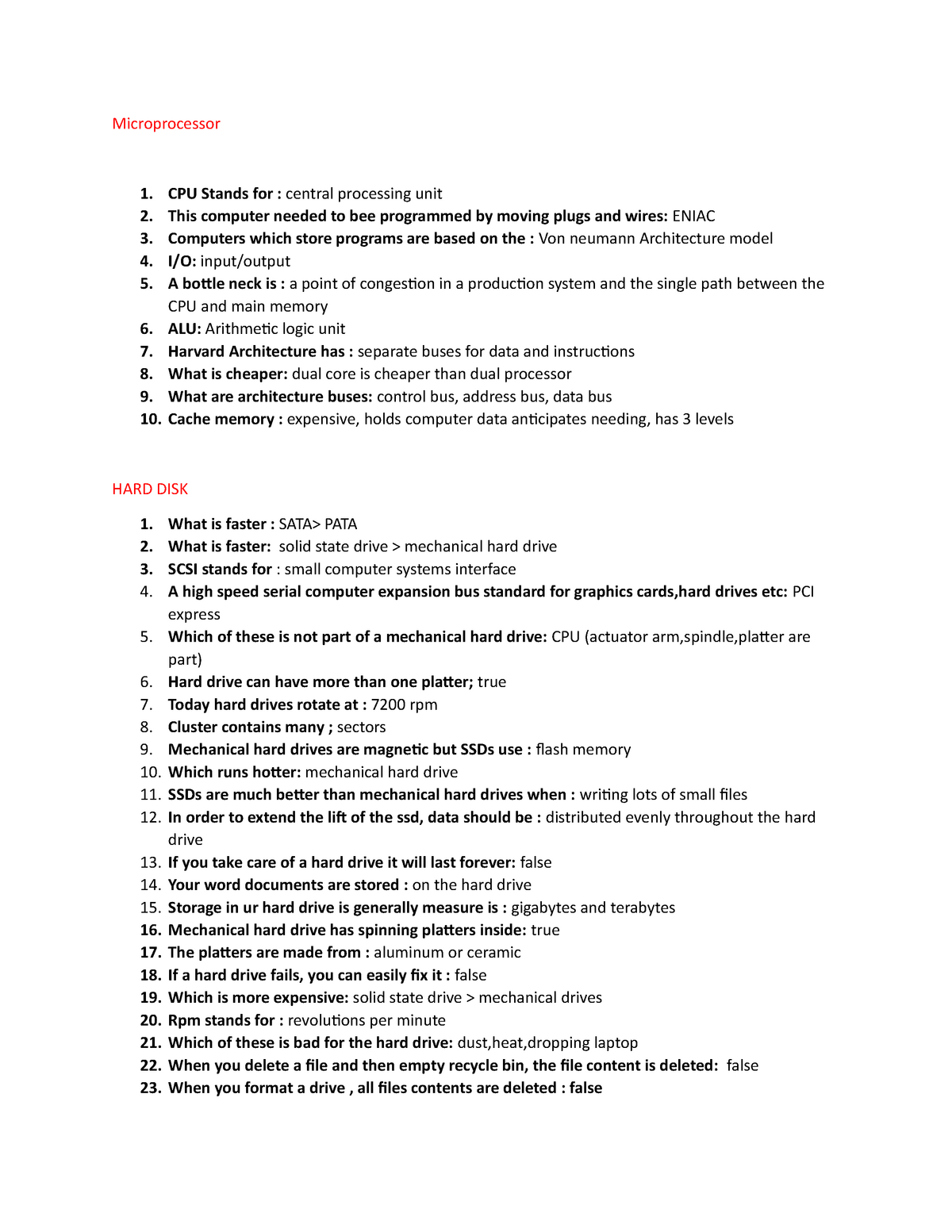 Notes - Midterm questions - Microprocessor 1. 2. 3. 4. 5. 6. 7. 8. 9 ...