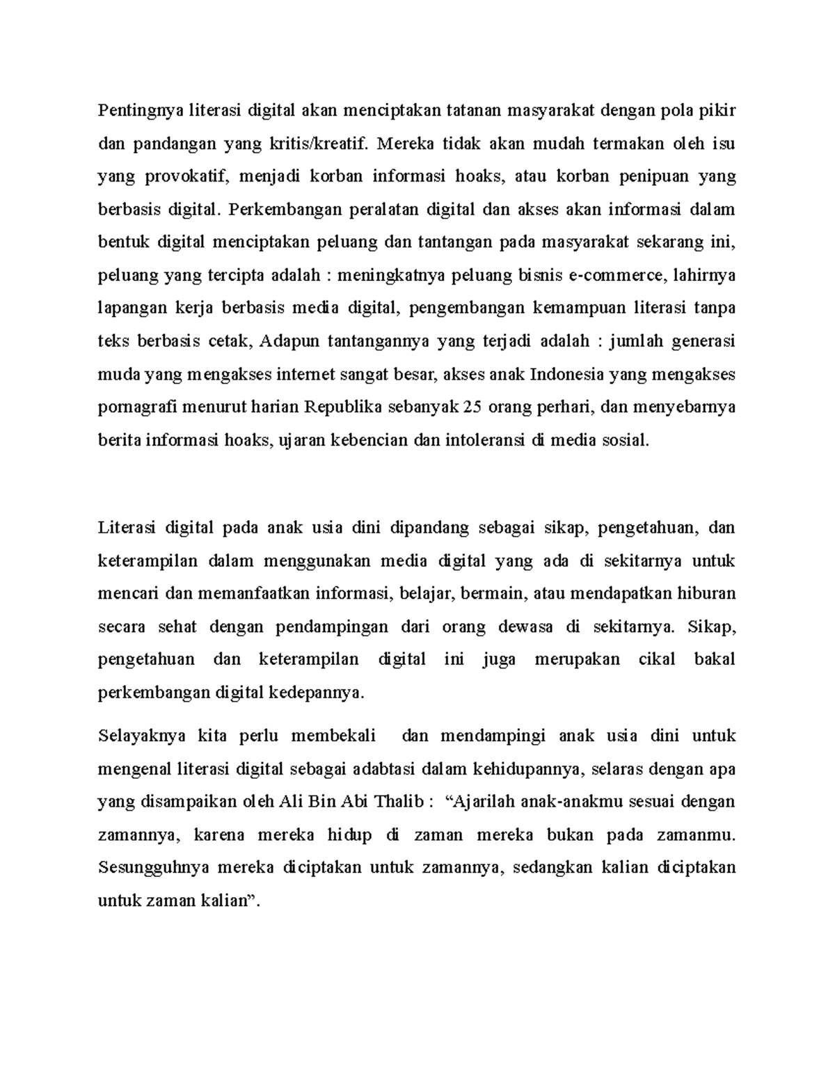 Urgensi Literasi Digital PADA ANAK USIA DINI Part 3 - Pentingnya ...