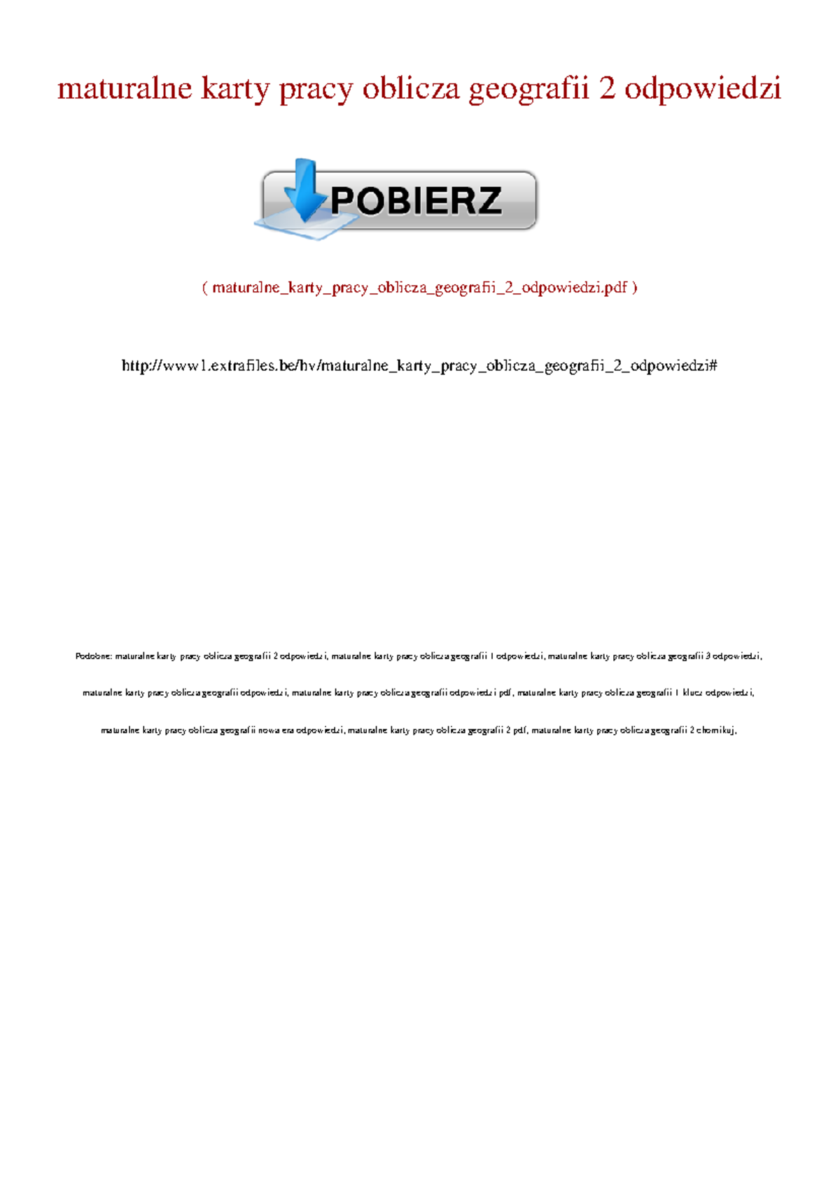 Oblicza Geografii 2 Karty Pracy Odpowiedzi www.studocu.com