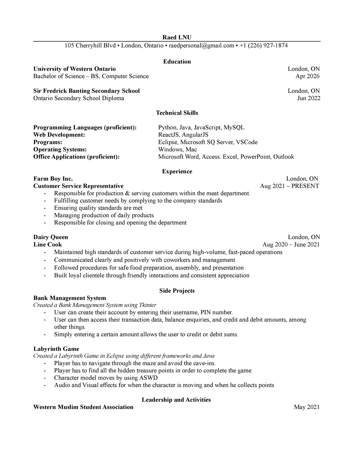 uwo resume help