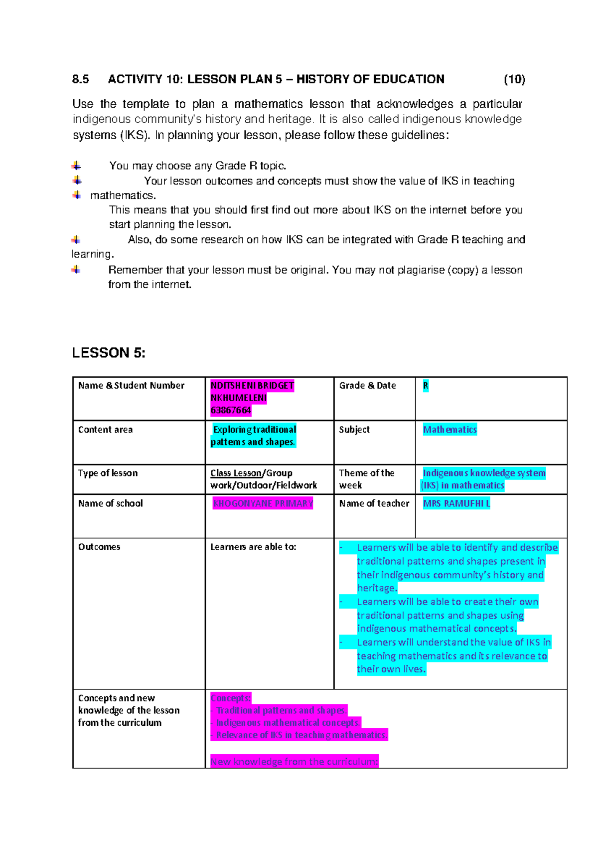 TP PAGE 11 PDF - 8 ACTIVITY 10: LESSON PLAN 5 – HISTORY OF EDUCATION ...