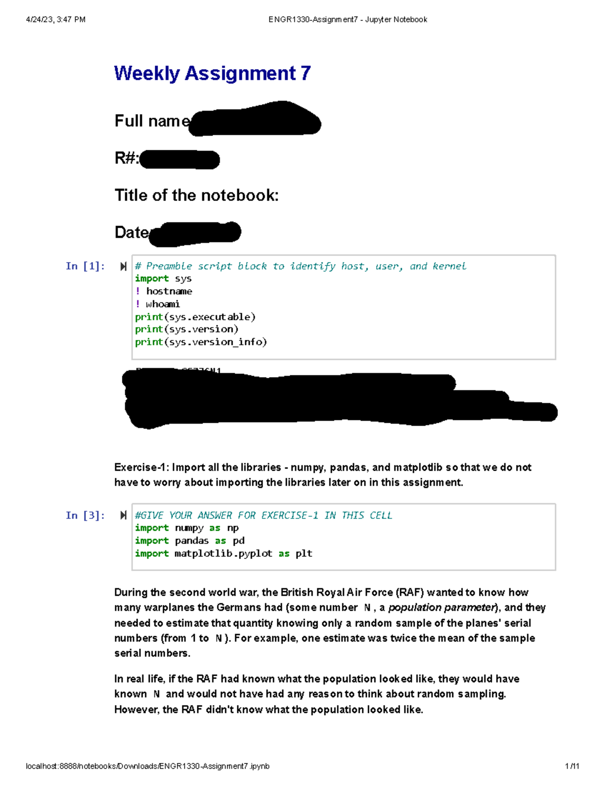 ENGR1330-Assignment 7 - Jupyter Notebook - Weekly Assignment 7 Full ...