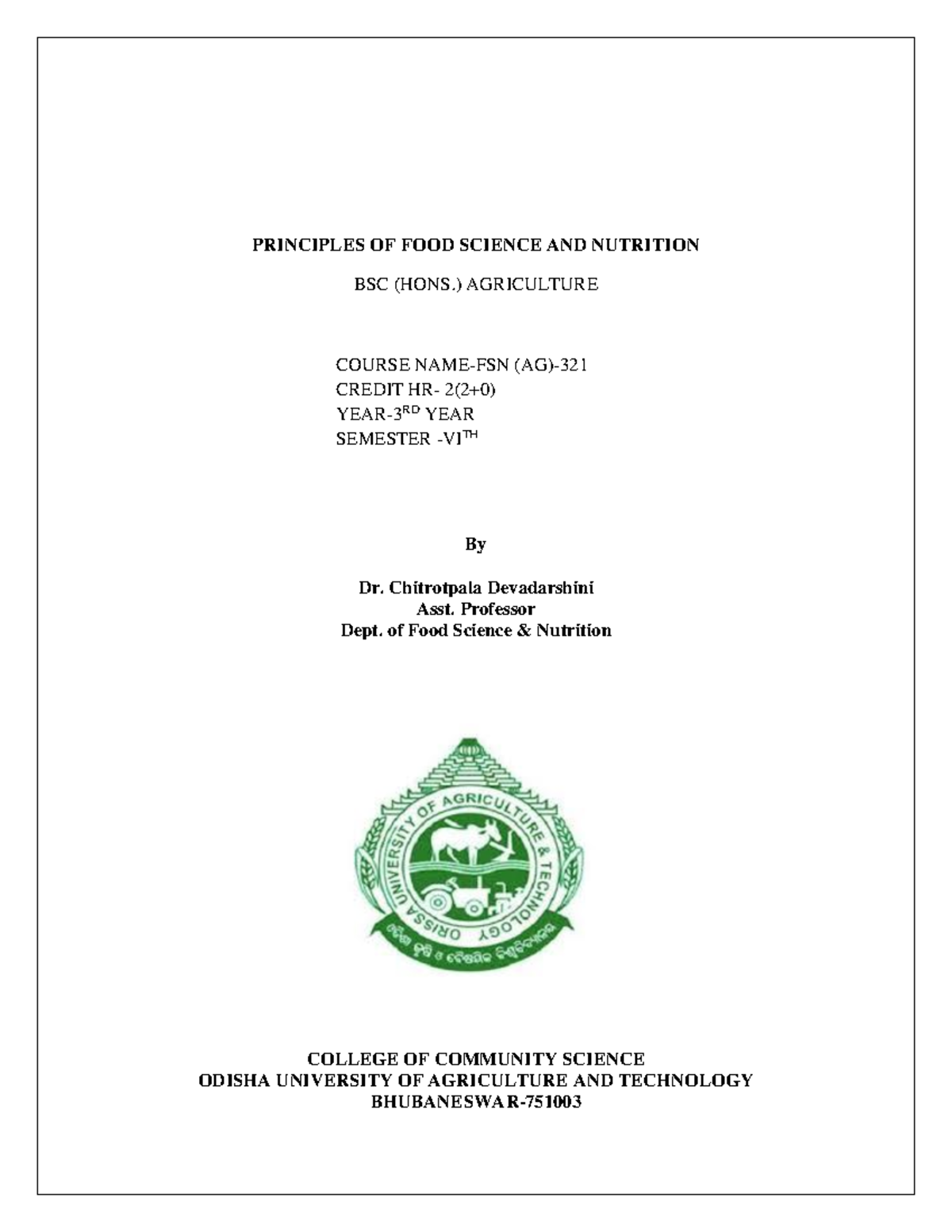 Food-Science - Lllll - PRINCIPLES OF FOOD SCIENCE AND NUTRITION BSC ...