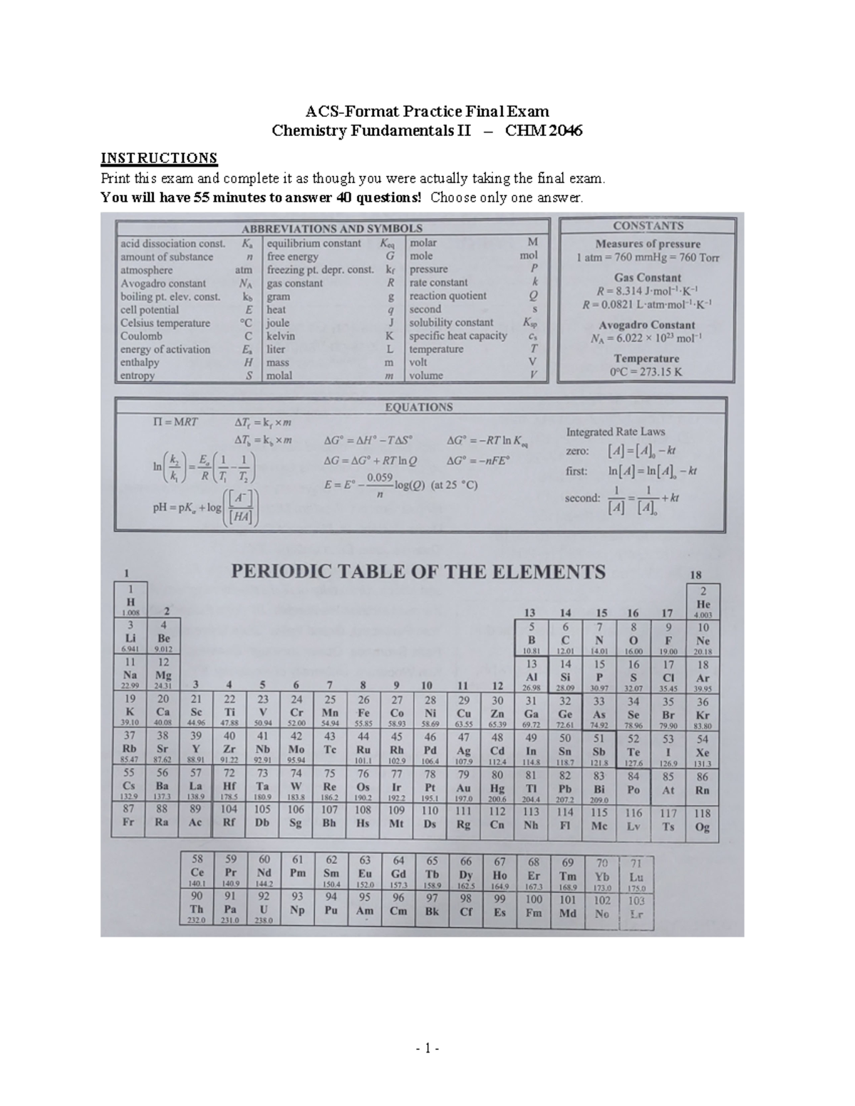 Acs Practice Exam Gen Chem 2 - oos1ag6