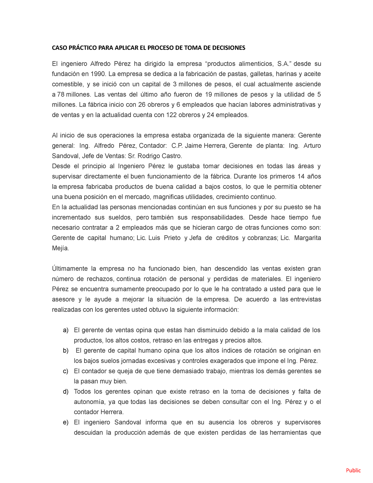 Caso Practico Para Aplicar El Proceso De Toma De Decisiones Docx - CASO ...