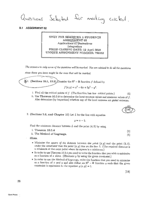 MAT2615 2016 TL 202 2 B - BAR CODE Define Tomorrow. Universityof South ...