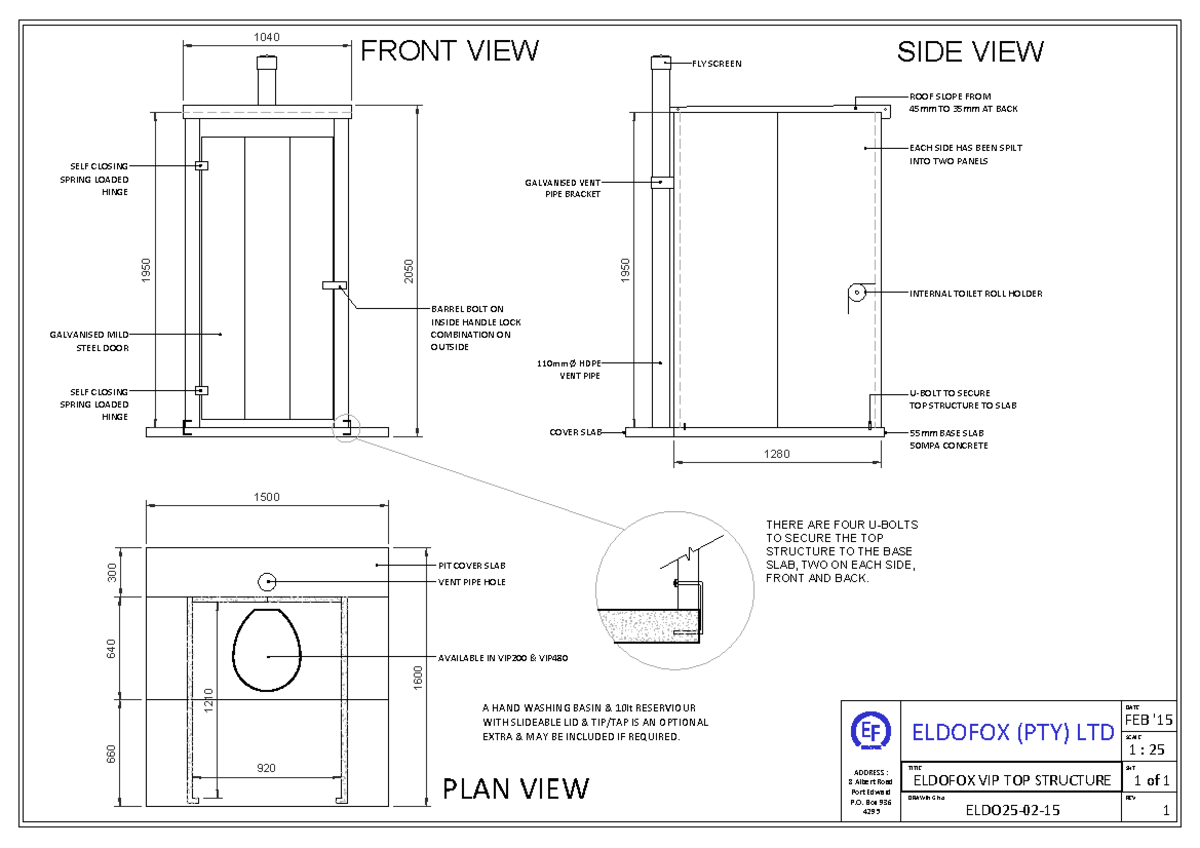 Eldofox VIP Top Structure - 1950 1040 1950 1500 1600 2050 SIDE VIEW ...