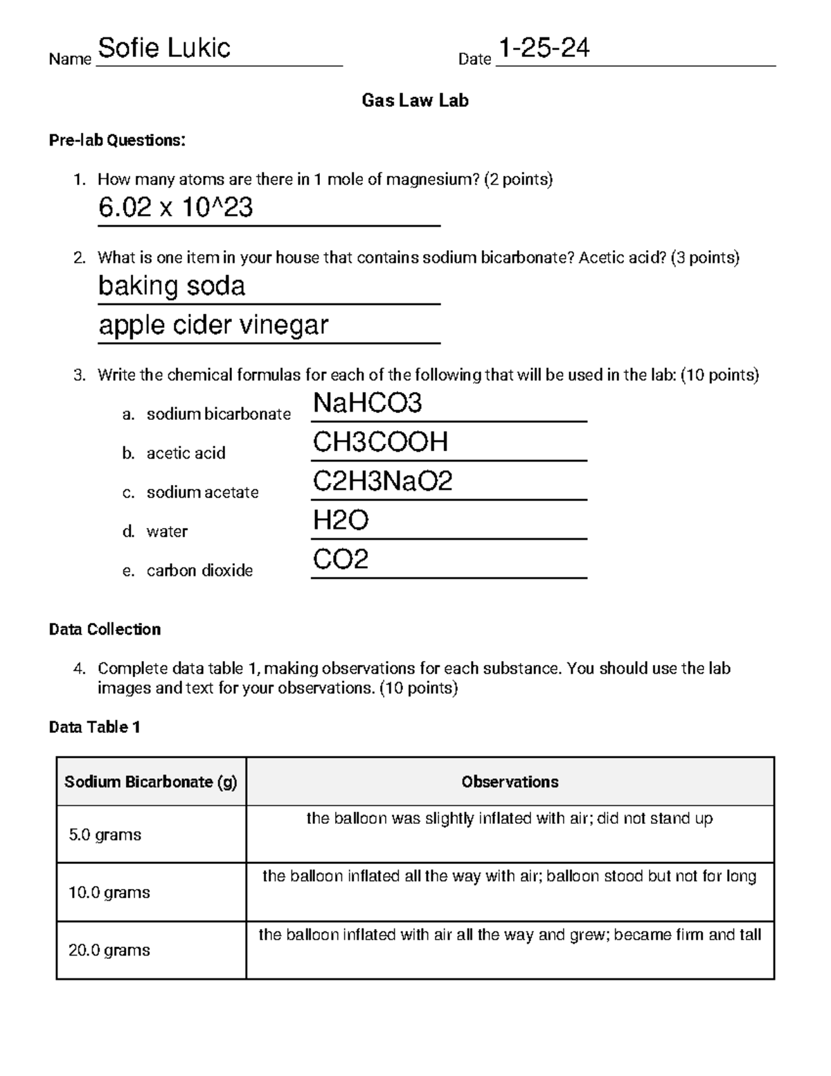Gas+Law+Lab+v2 Lab answers Name Date Gas Law Lab Prelab Questions
