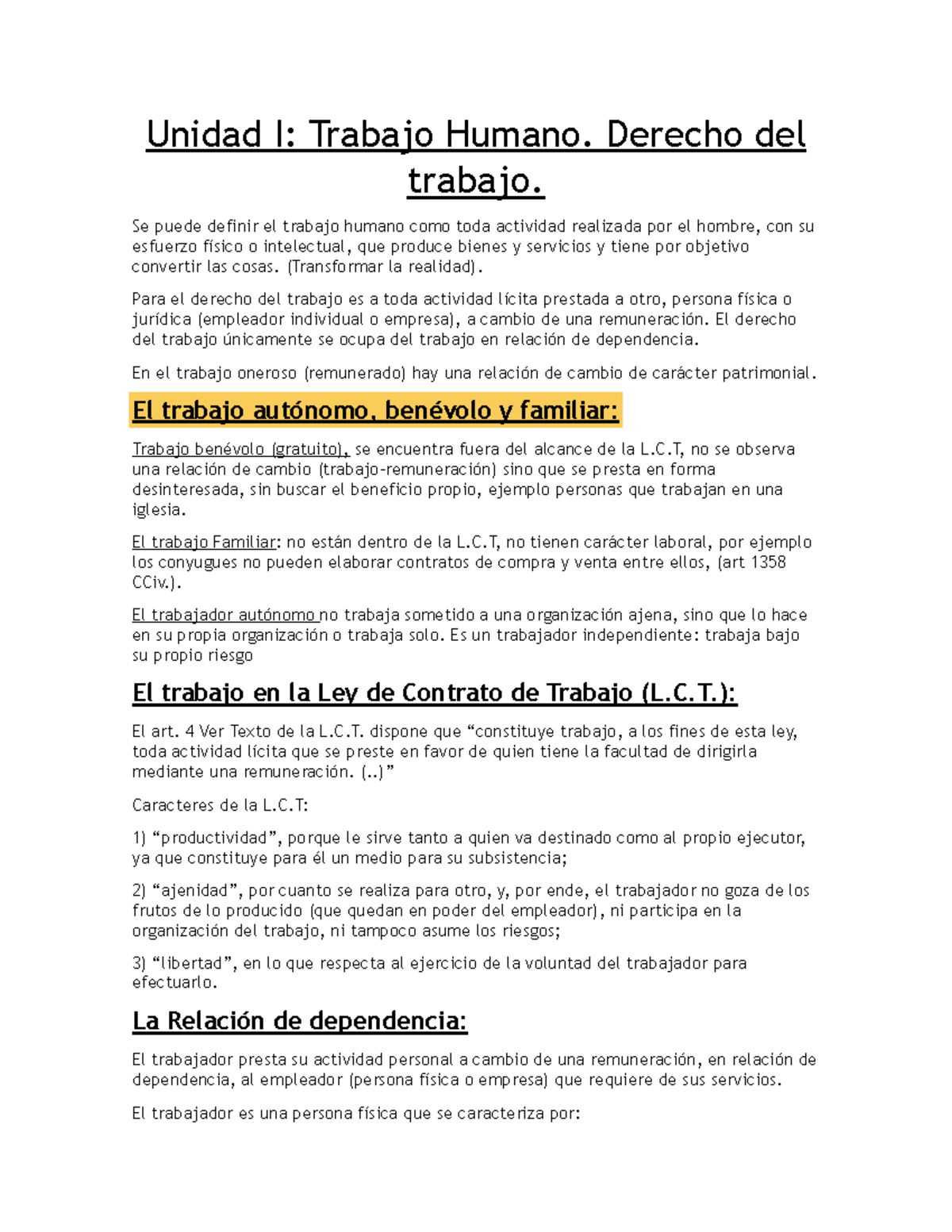 Resumen Consolidado De Derecho Individual Del Trabajo - Unidad I ...