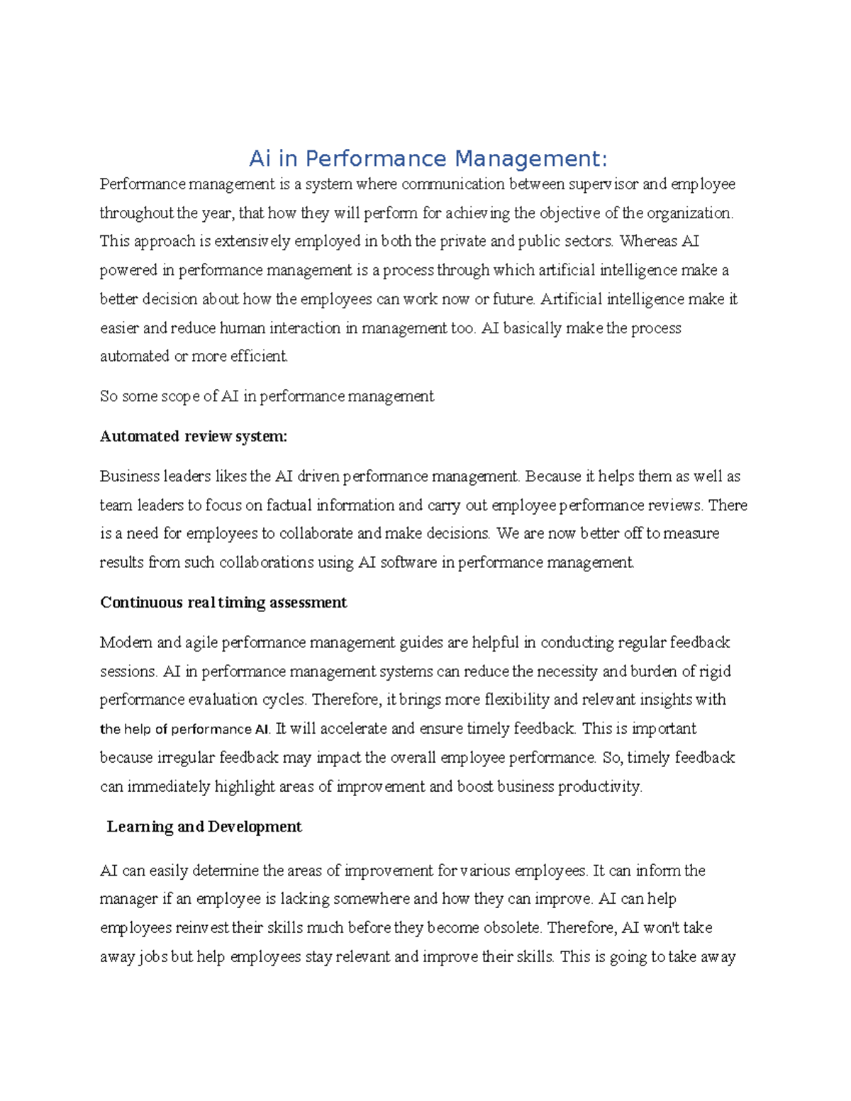 Ai in Performance Management - Ai in Performance Management ...