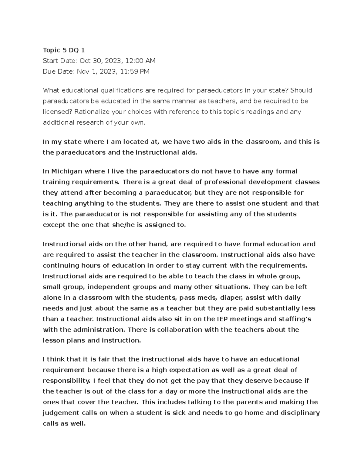 SPD 310-0500 Topic 5 DQ 1 and DQ 2 By Sherry Lynn Breece - Topic 5 DQ 1 ...