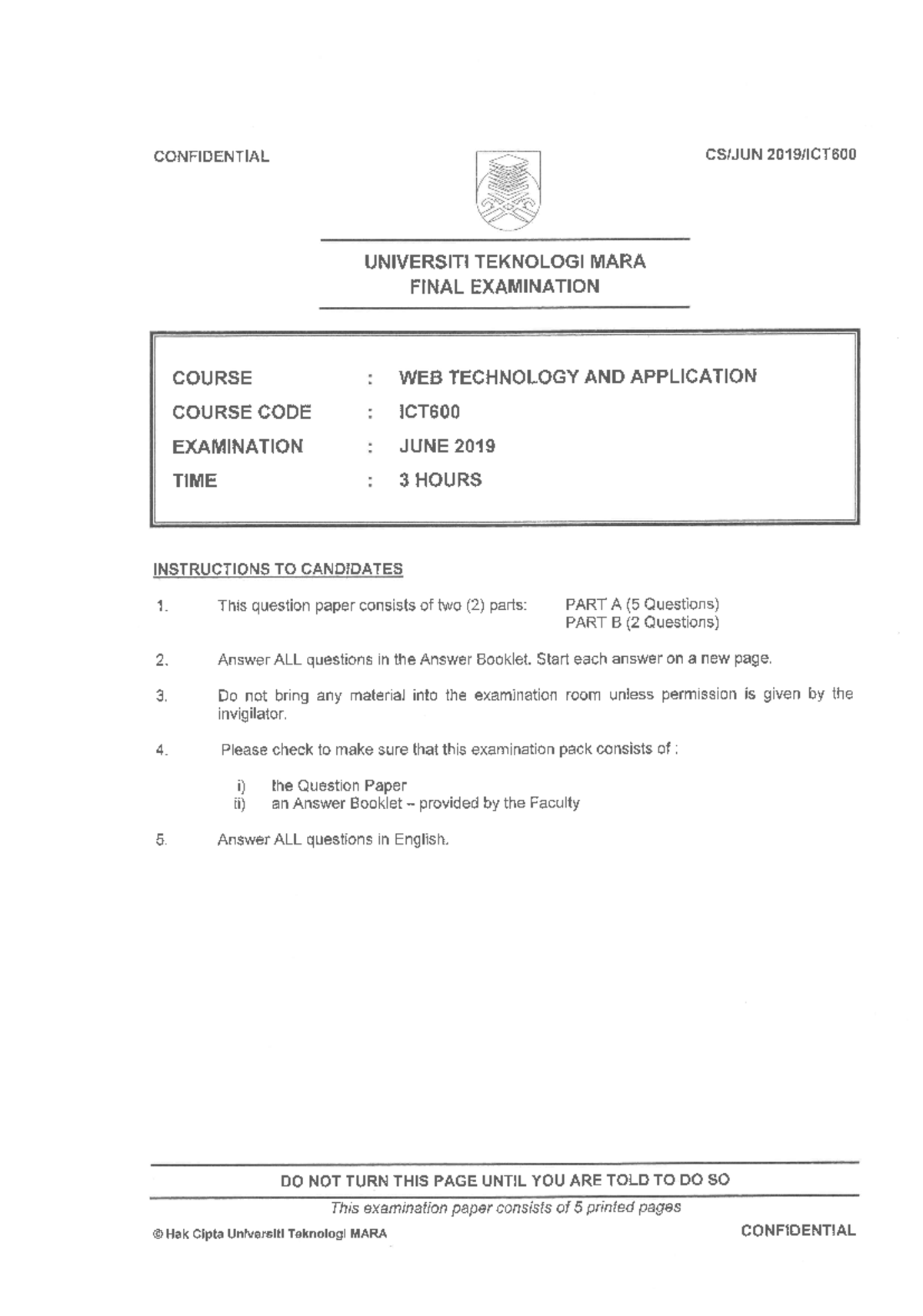 Faculty Computer Sciences And Mathematic 2019 Session 2 Degree Ict600 Web Technology And Faculty Computer Sciences And Mathematic 2019 Session 2 Degree Ict600 Web Technology And