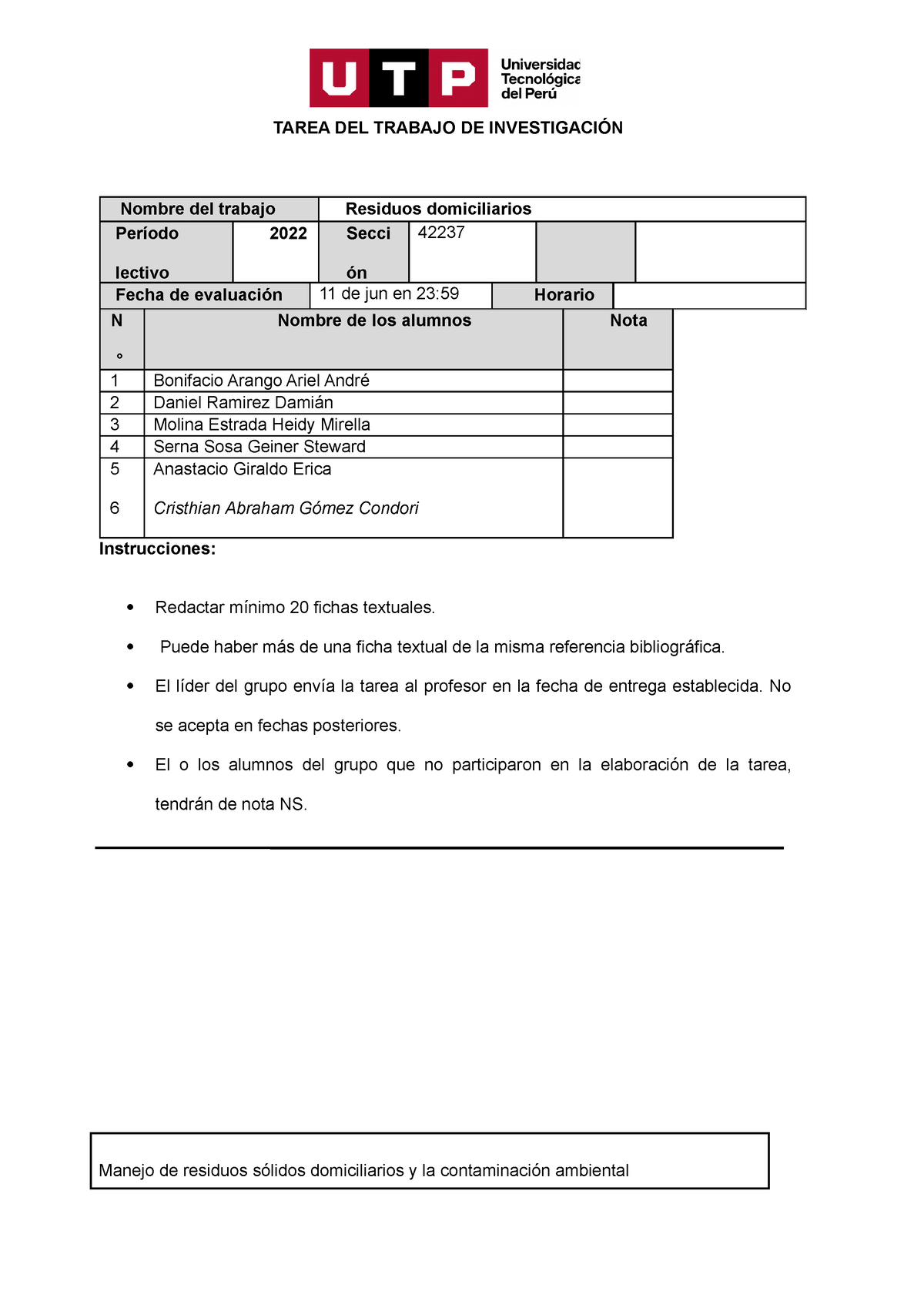 Formato De Entrega De Tarea De Fichas Textuales Pdf Residuos Porn Sex Hot Sex Picture 9563