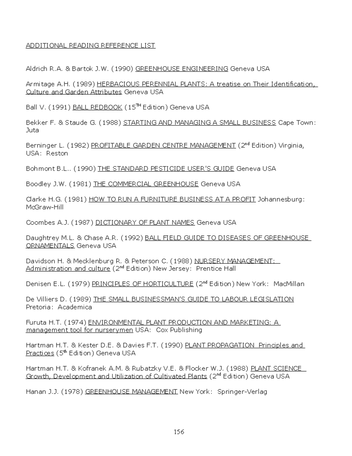 9.7 Additonal Reading Reference LIST - ADDITIONAL READING REFERENCE ...