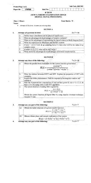 CD Pre AKTU Question Paper Solution - Btech - Studocu