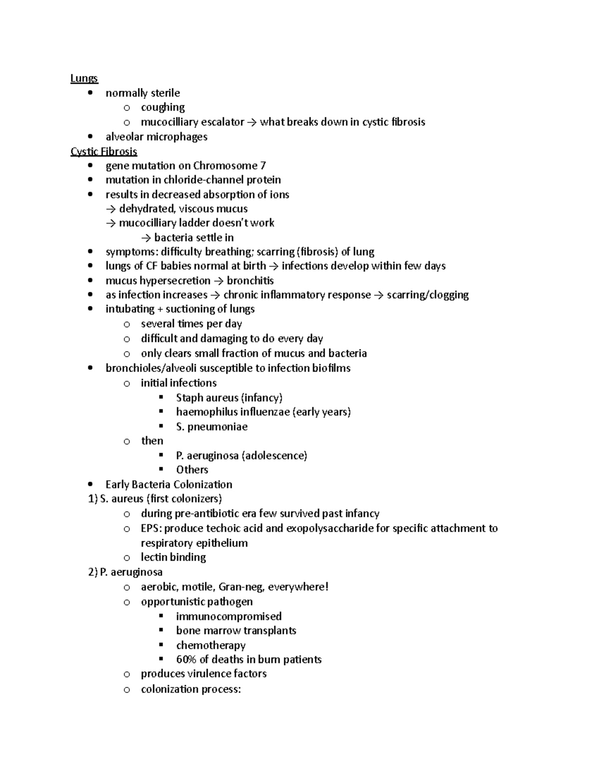 Respiratory Tract, Biofilms, Cystic Fibrosis - Lungs normally sterile o ...