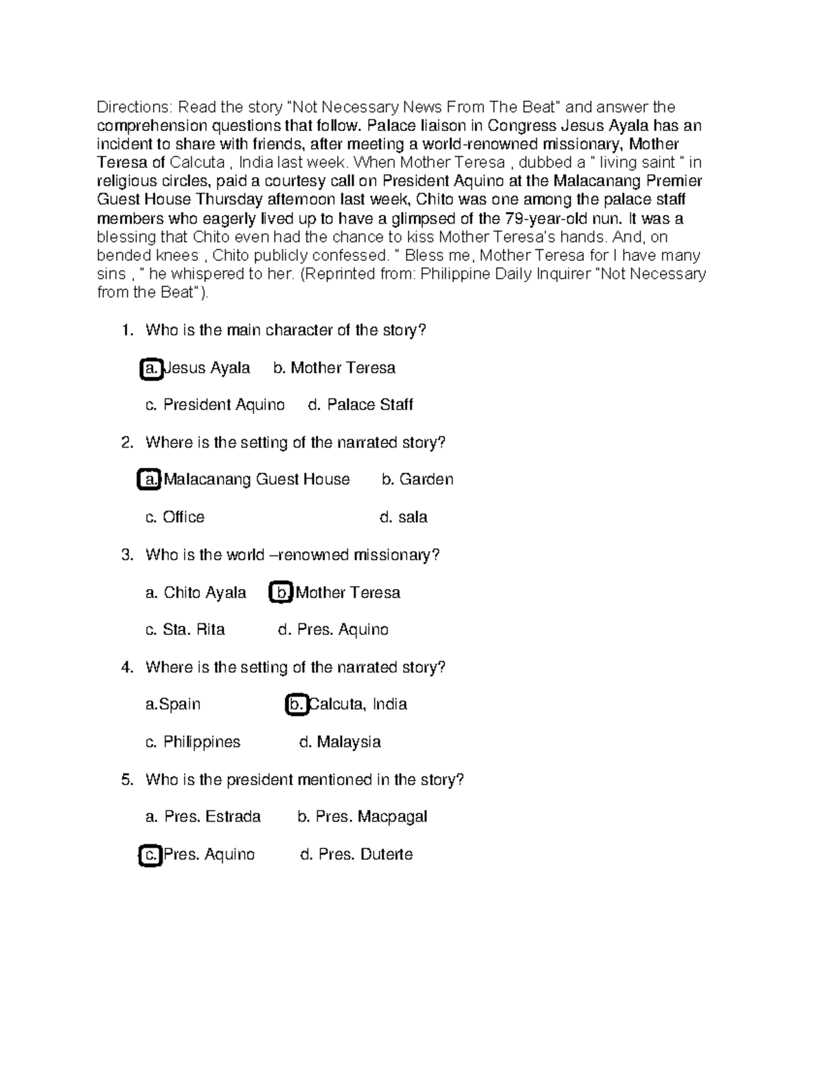 human resource of the world in mars Directions Read the story “Not