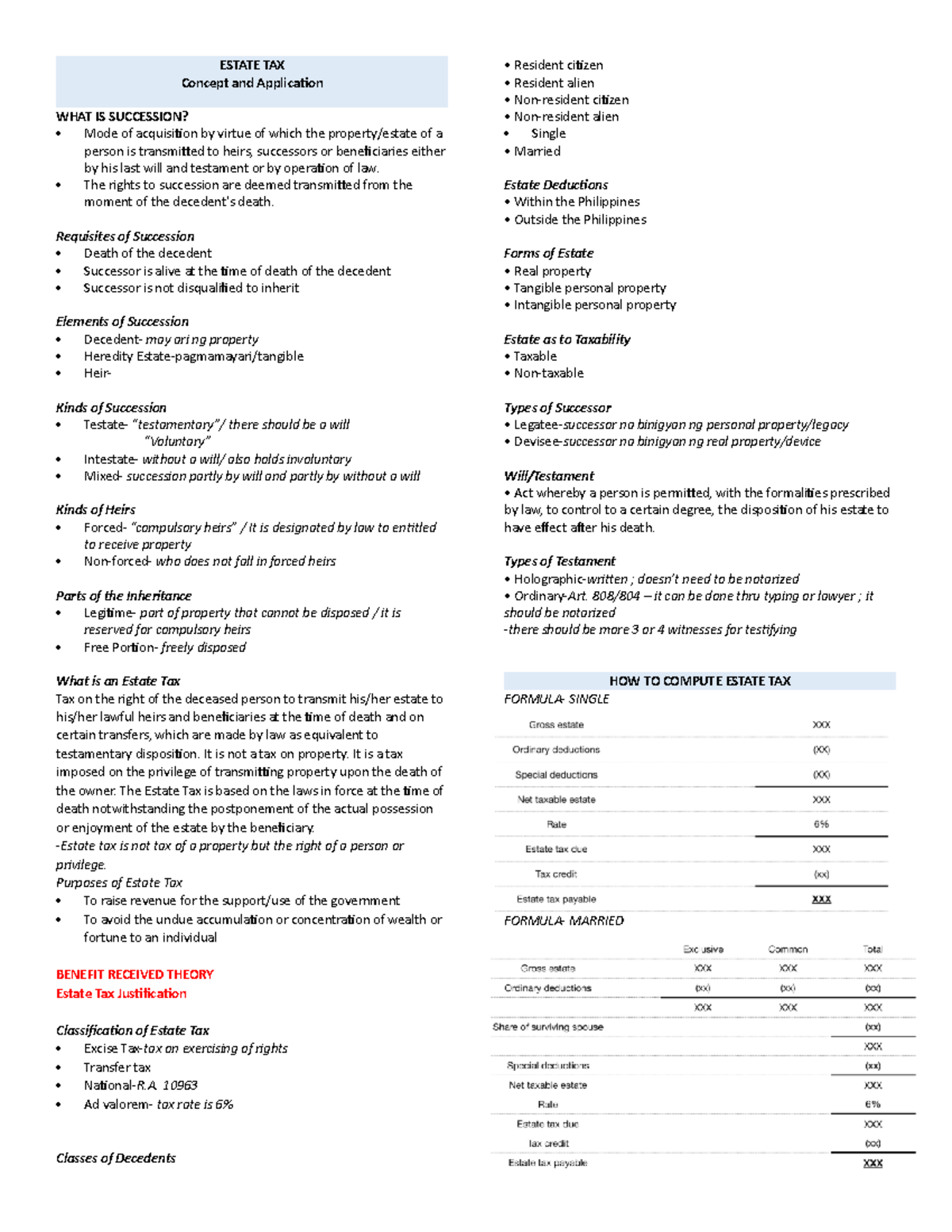 Estate-Tax-Lectures - taxation - ESTATE TAX Concept and Application ...