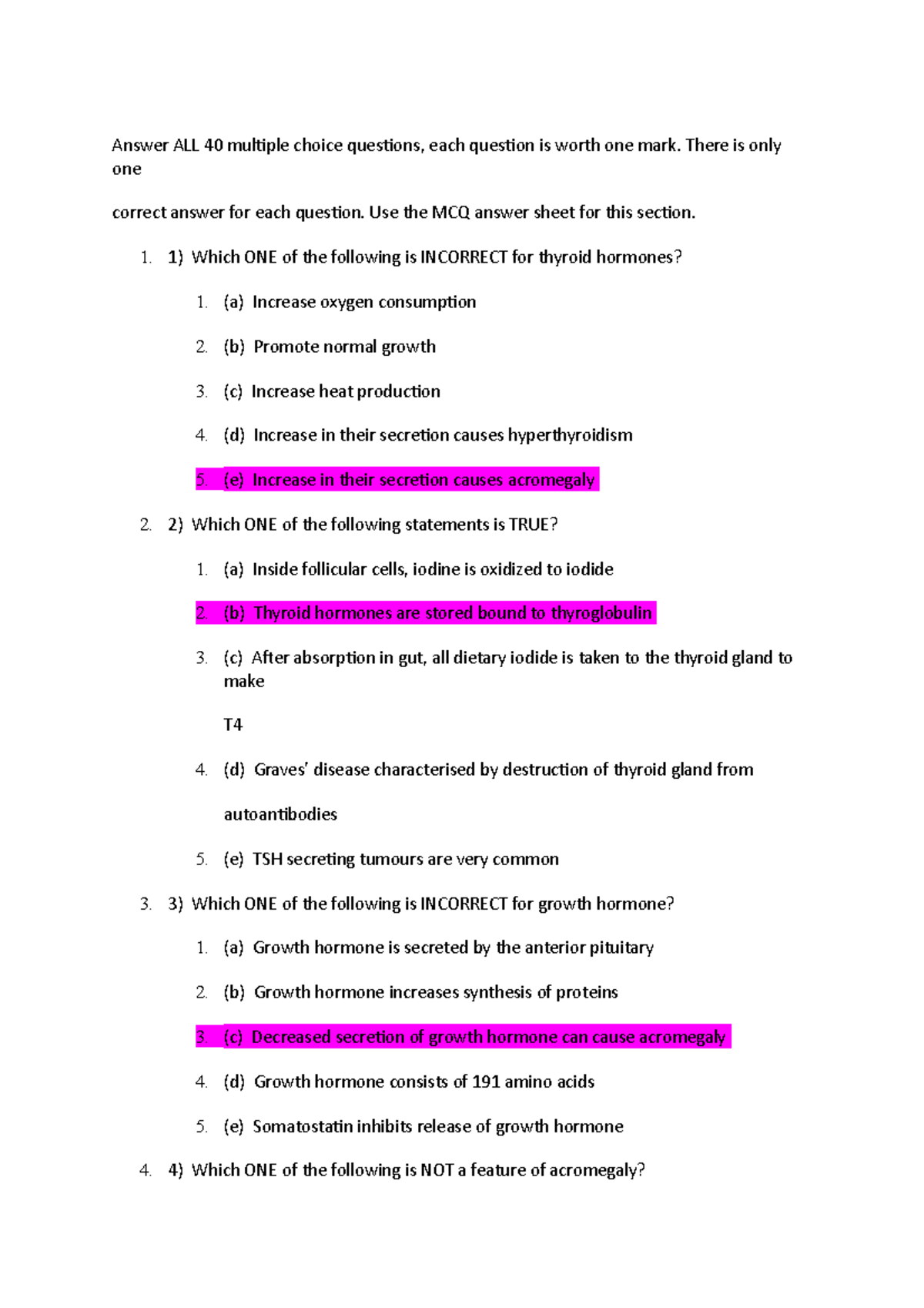 Blood Mcqs - Answer ALL 40 Multiple Choice Questions, Each Question Is ...