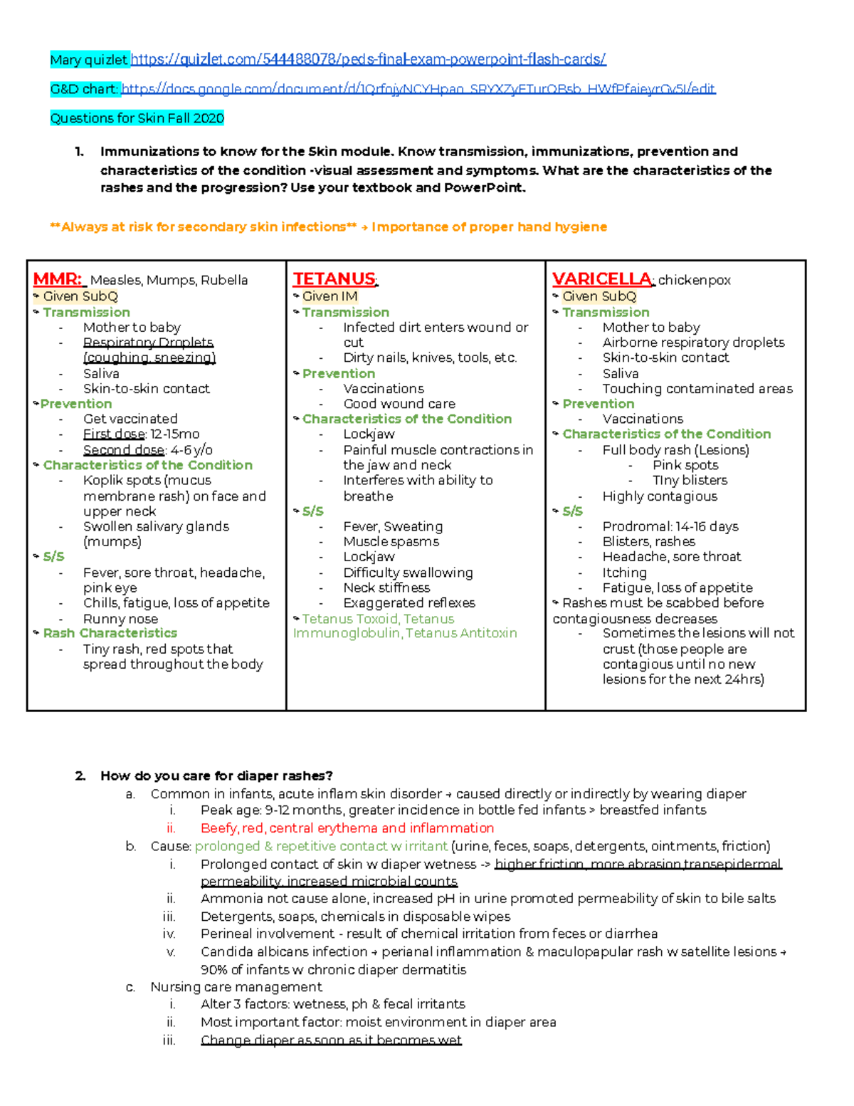 Skin skin disorders Mary quizlet quizlet/544488078/pedsfinalexam
