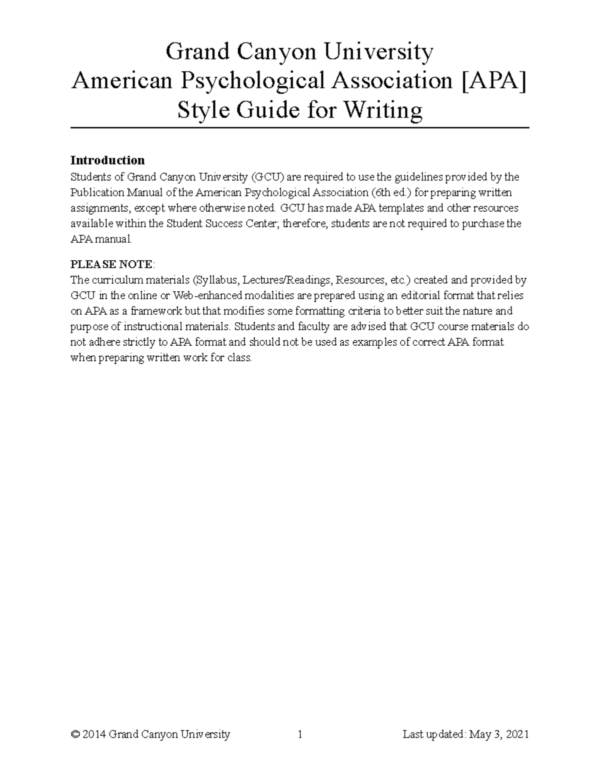 Apa 6th Edition Style Guide Studocu