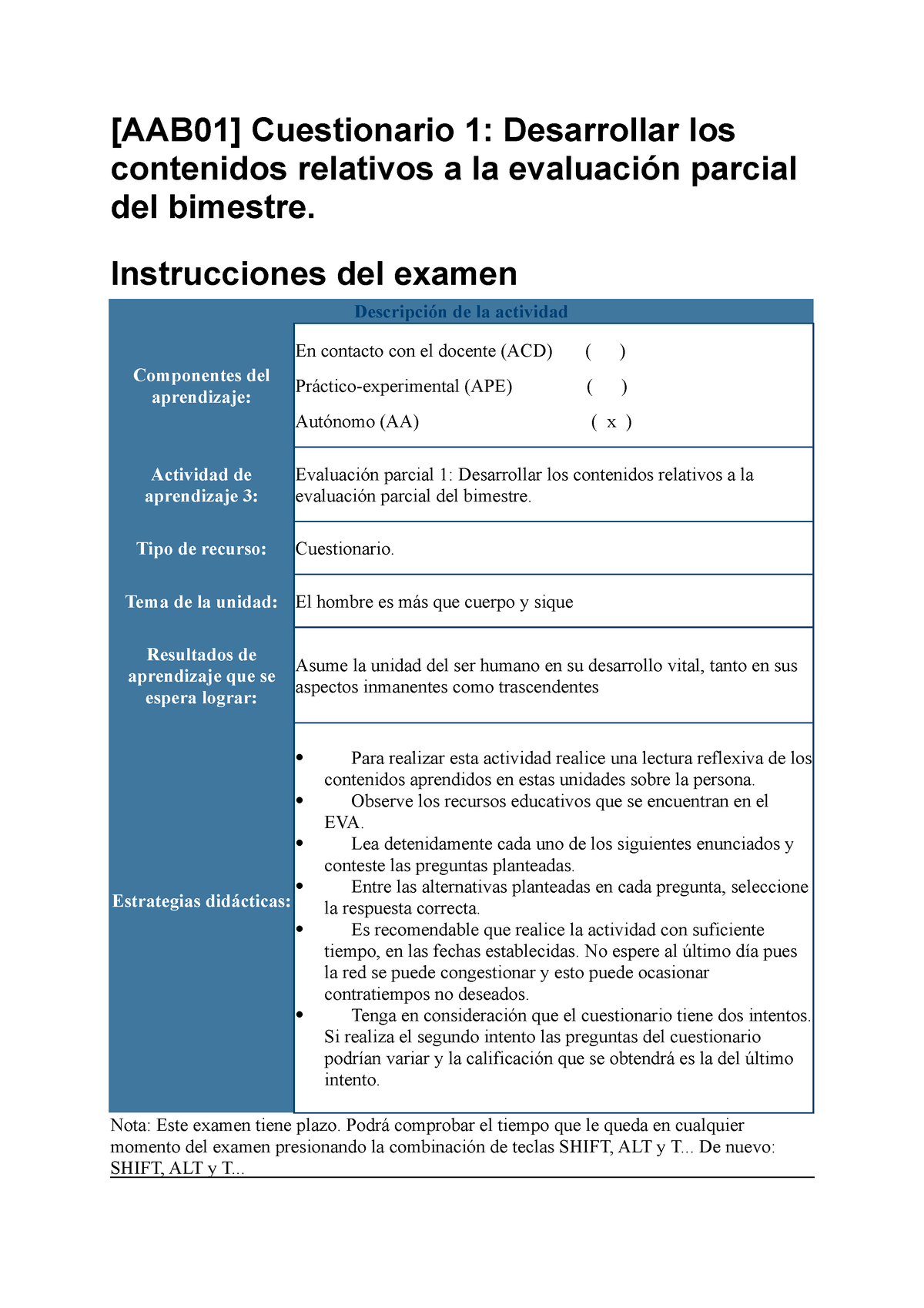 Tes Parcial Antropologia Básica - [AAB01] Cuestionario 1: Desarrollar ...