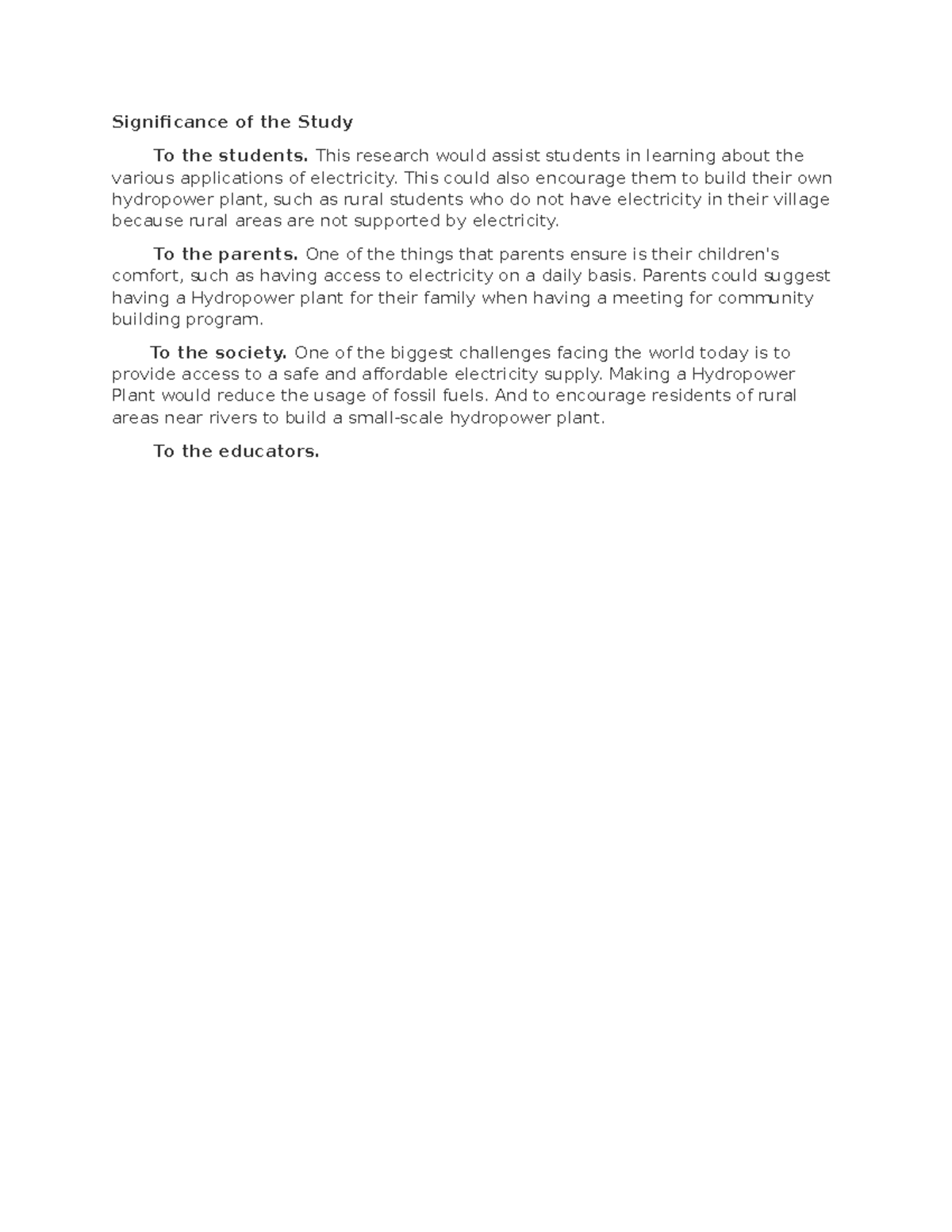 Significance of the study this research would assist students in